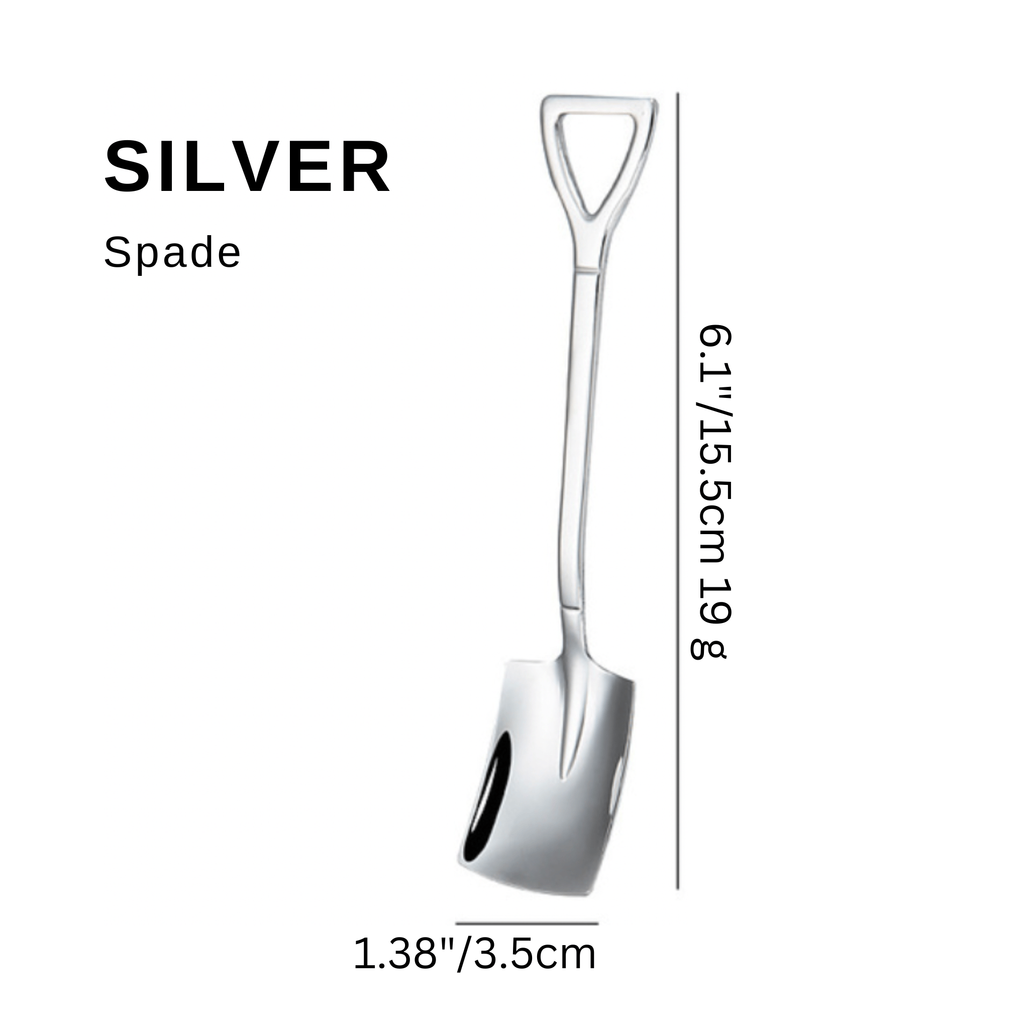 Stainless Steel Coffee Spoon, Shovel or Spade Silver Type B Spoons