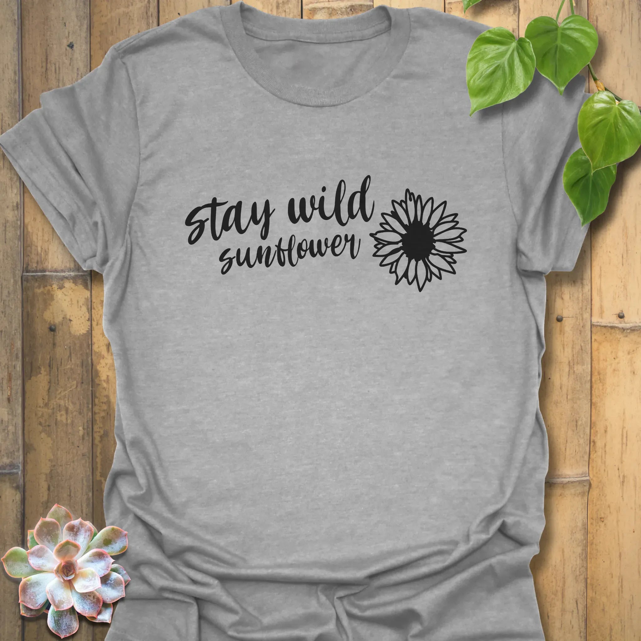 Stay Wild Sunflower T-Shirt Sport Grey / S T-Shirt