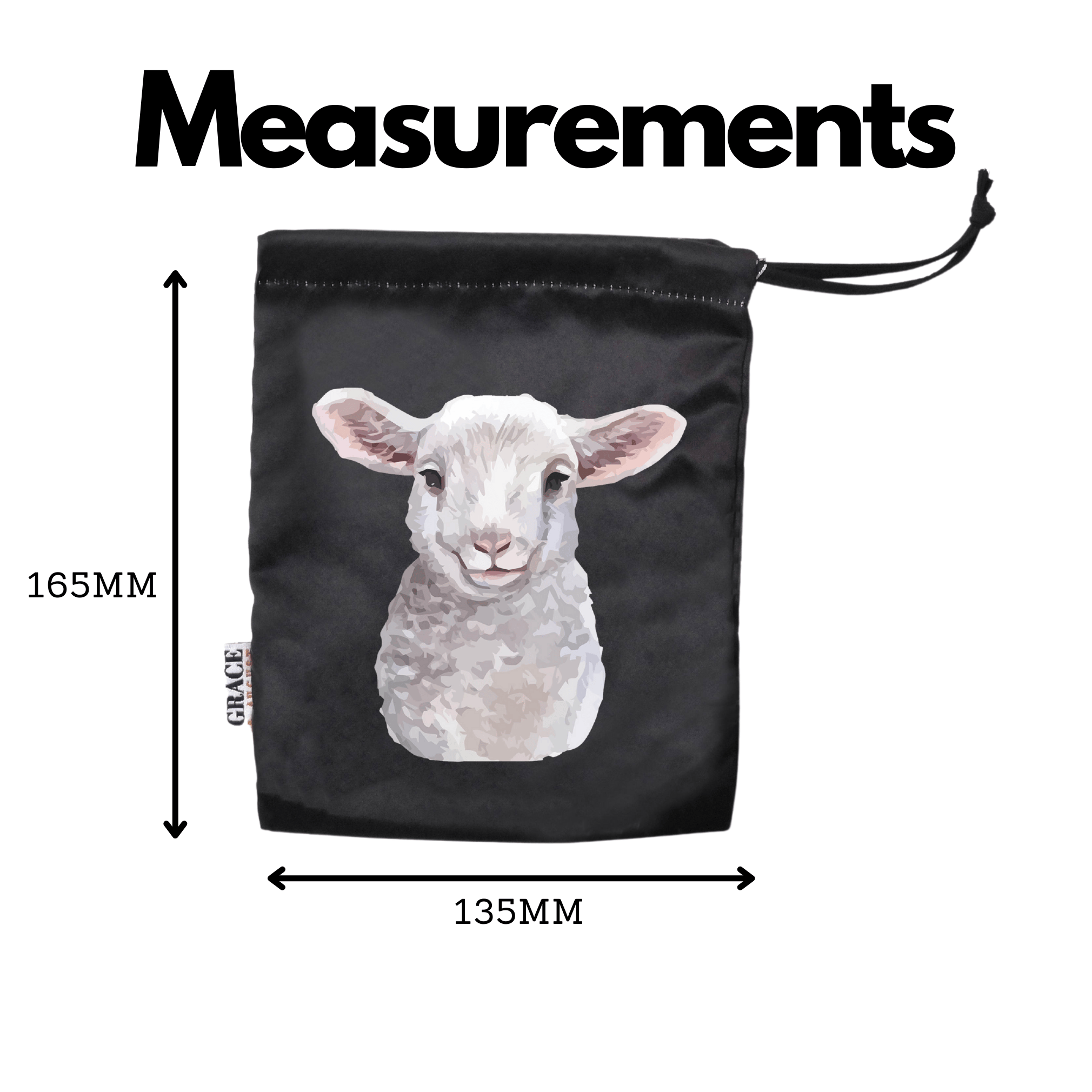 Storage Bag, Small Drawstring - Perfect for Everyday Use - Lamb design Face masks