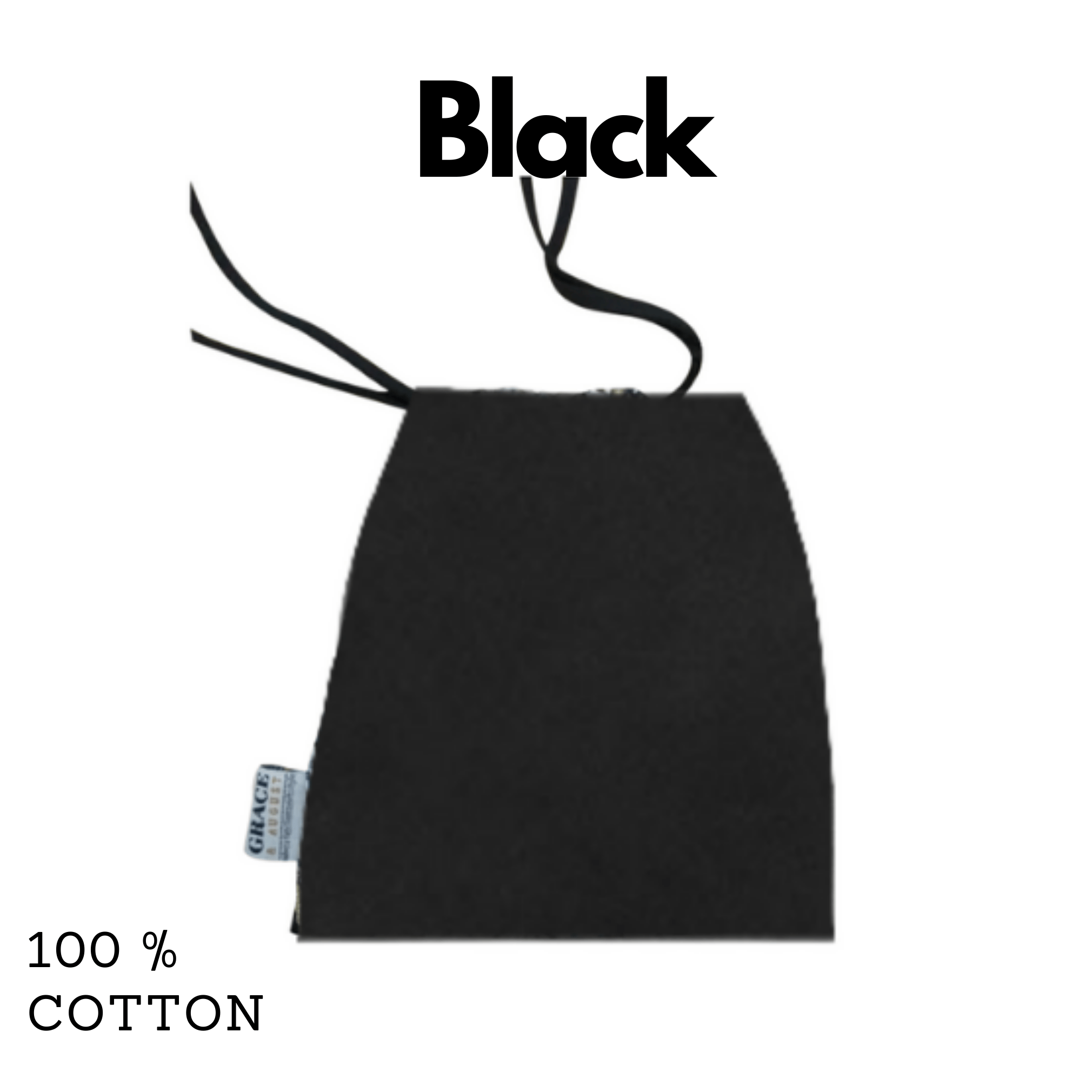 Storage Bag - Versatile Cotton Small Drawstring Bag - Perfect for Everyday Use - Black Face masks