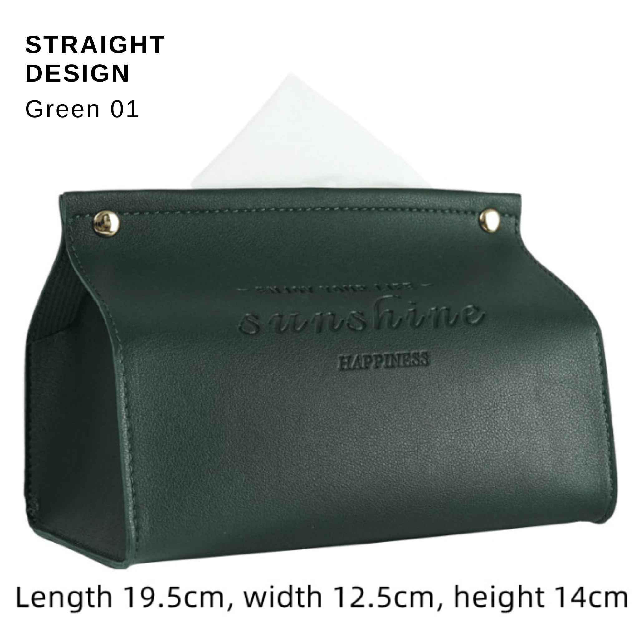 Stylish PU Tissue Box Holder | Curved and Straight Styles | Seven Colors green01 Facial Tissue Holder