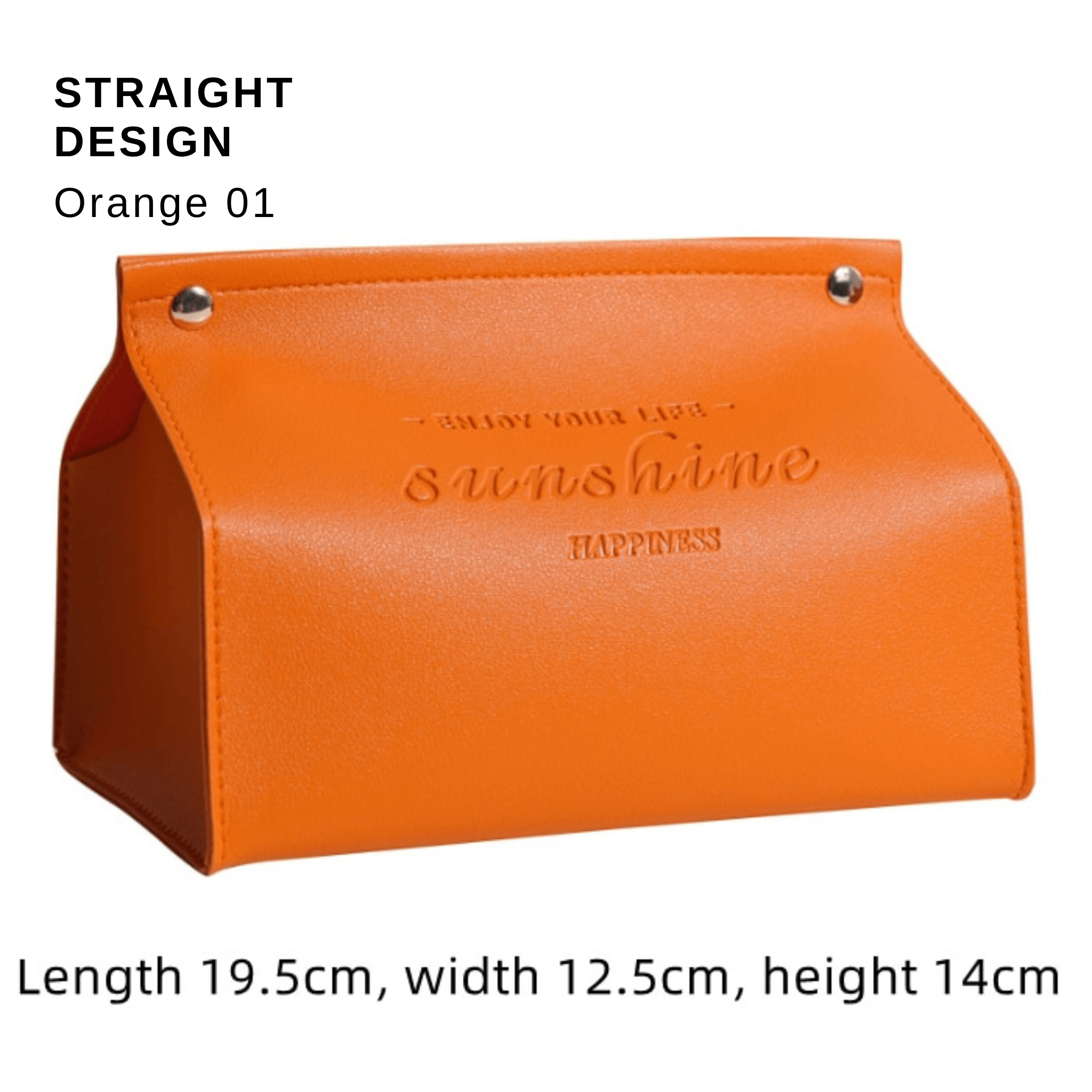 Stylish PU Tissue Box Holder | Curved and Straight Styles | Seven Colors orange01 Facial Tissue Holder