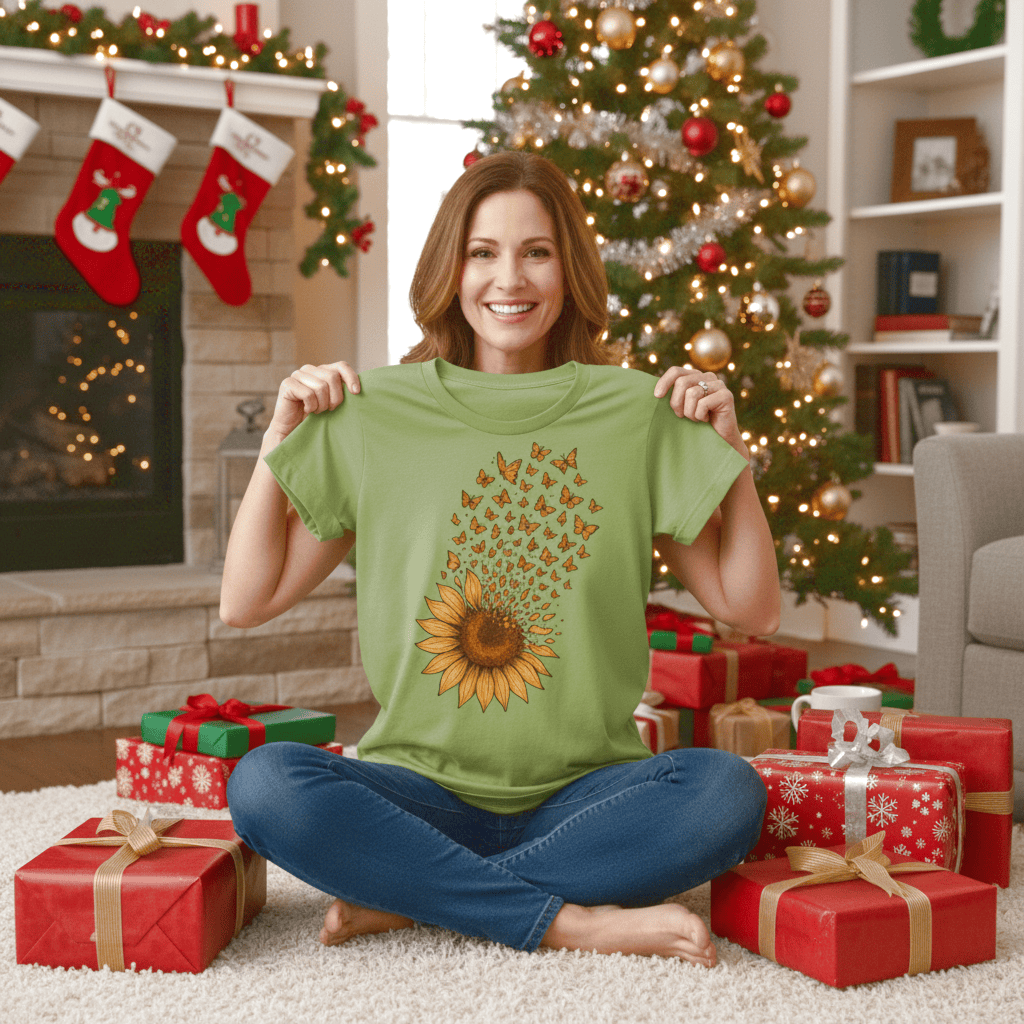 Sunflower Butterfly-T-shirt Size L- Available now - Clearance T-Shirt