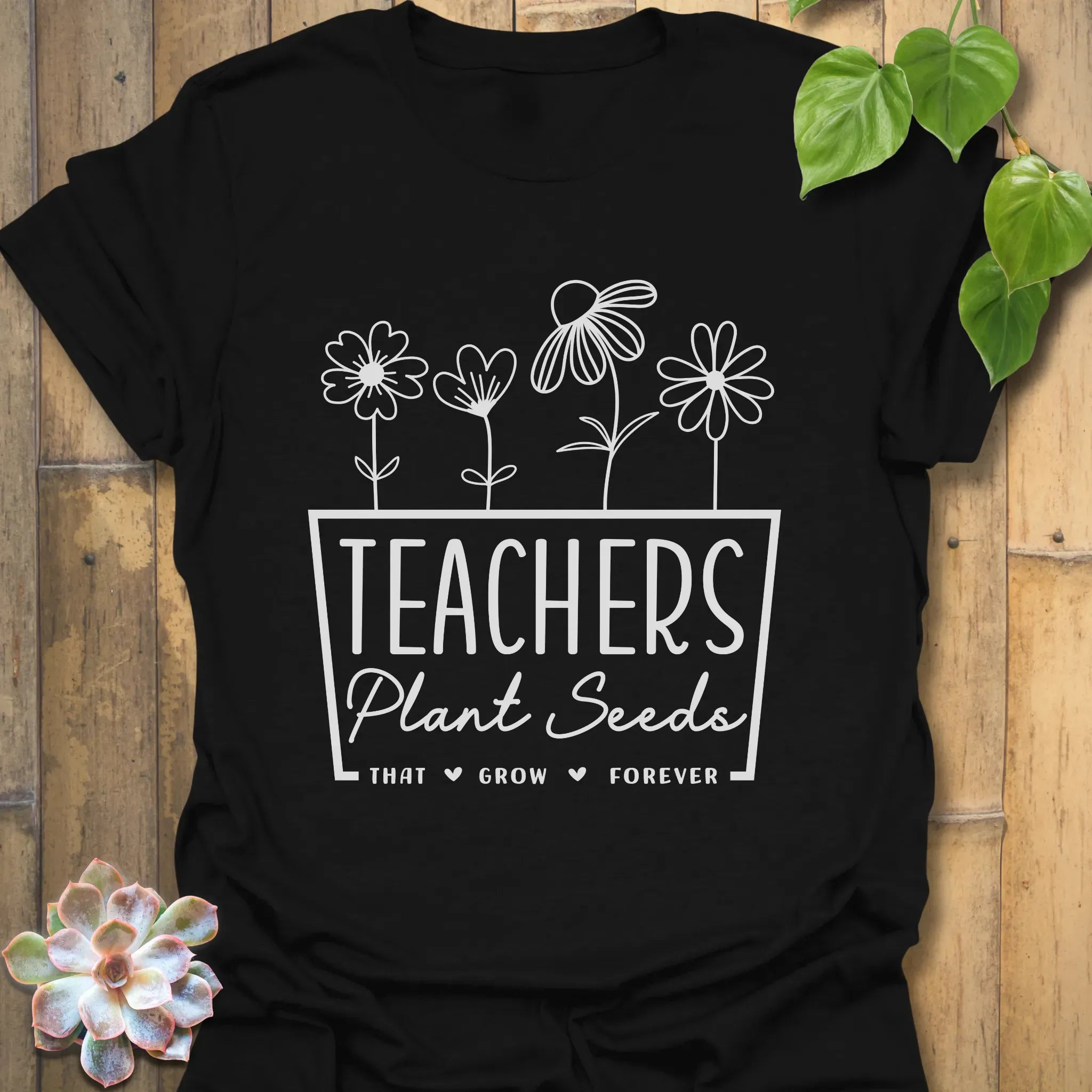 Teachers Plant Seeds T-shirt Black / S T-Shirt