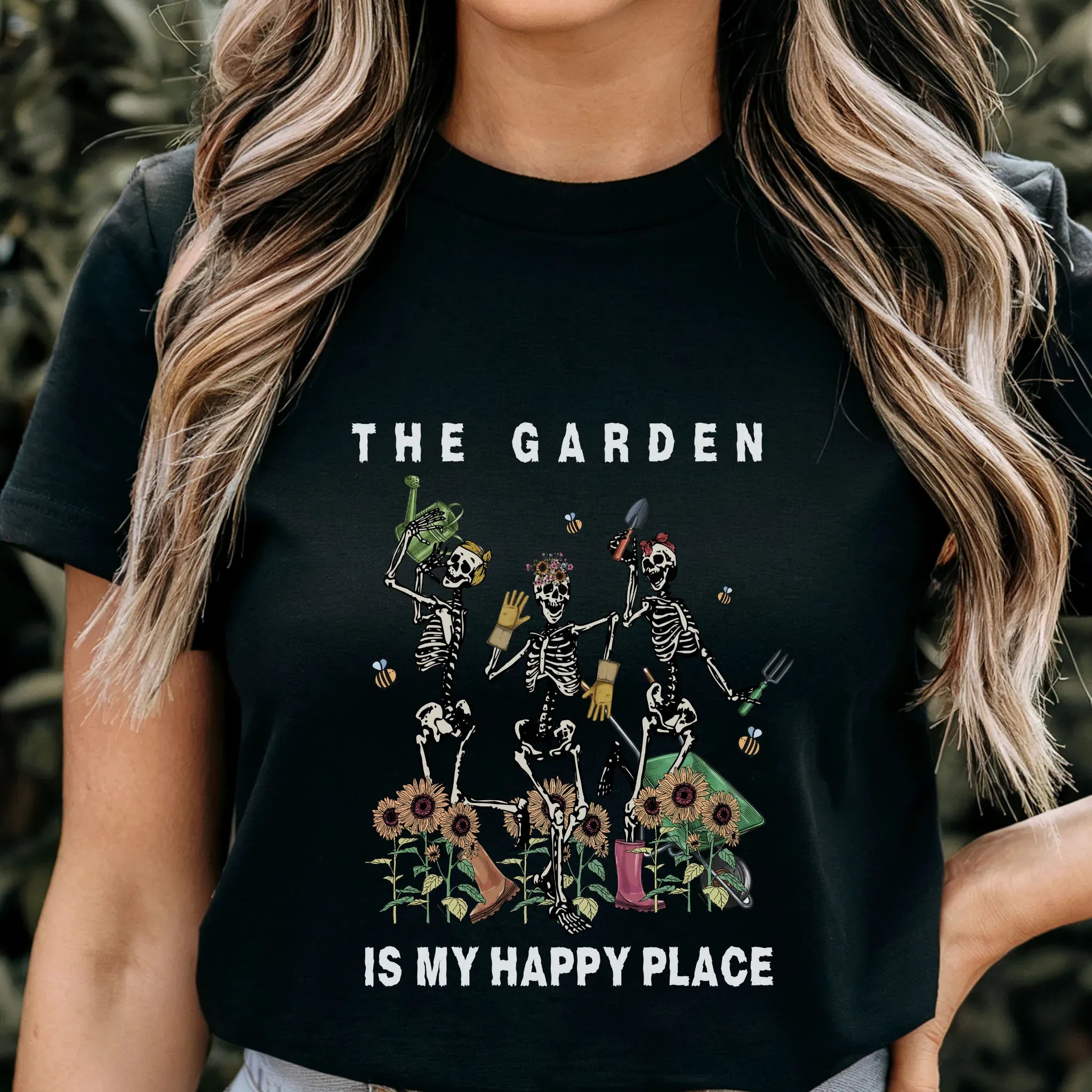 The Garden Is My Happy Place T-shirt Black / S T-Shirt