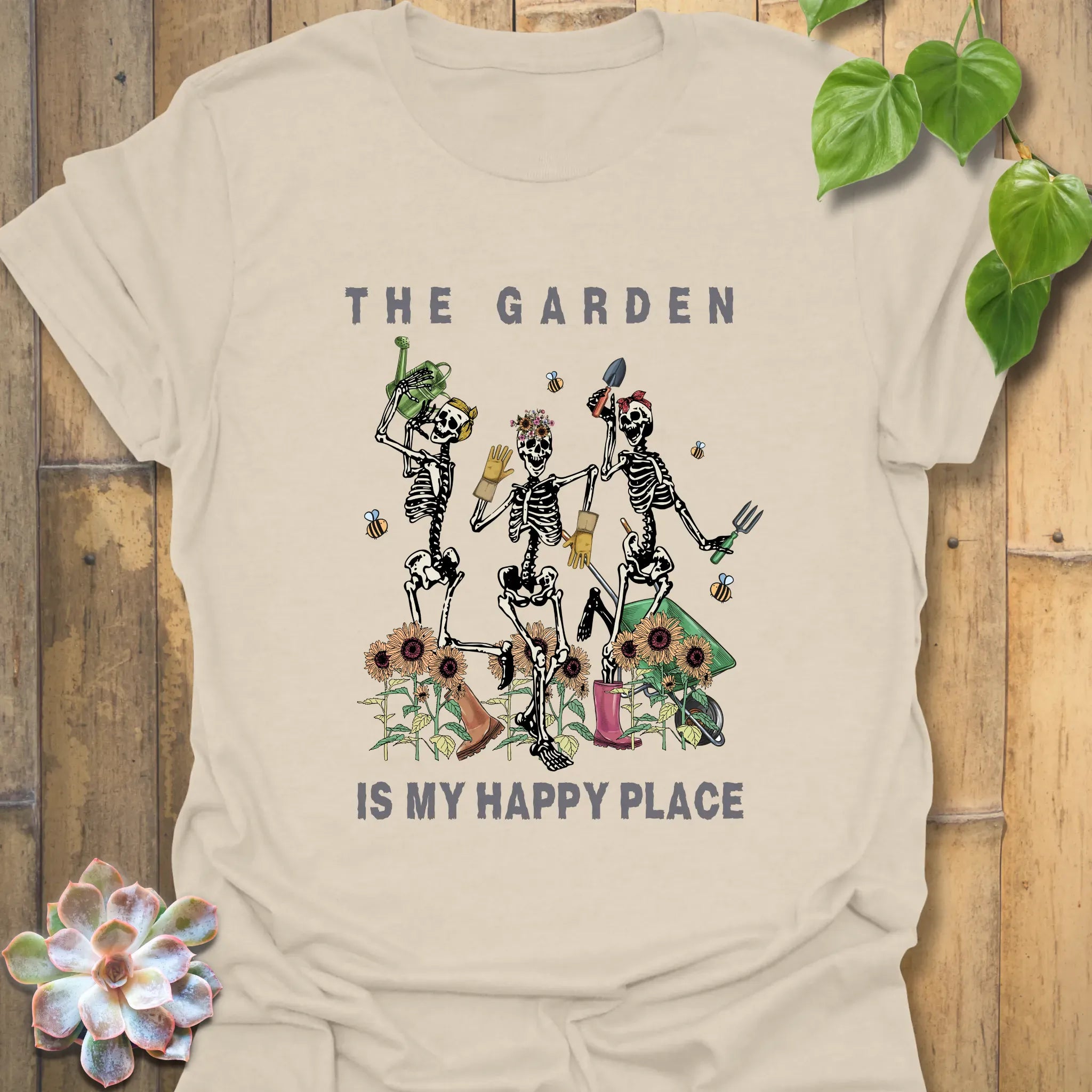 The Garden Is My Happy Place T-shirt Natural / S T-Shirt