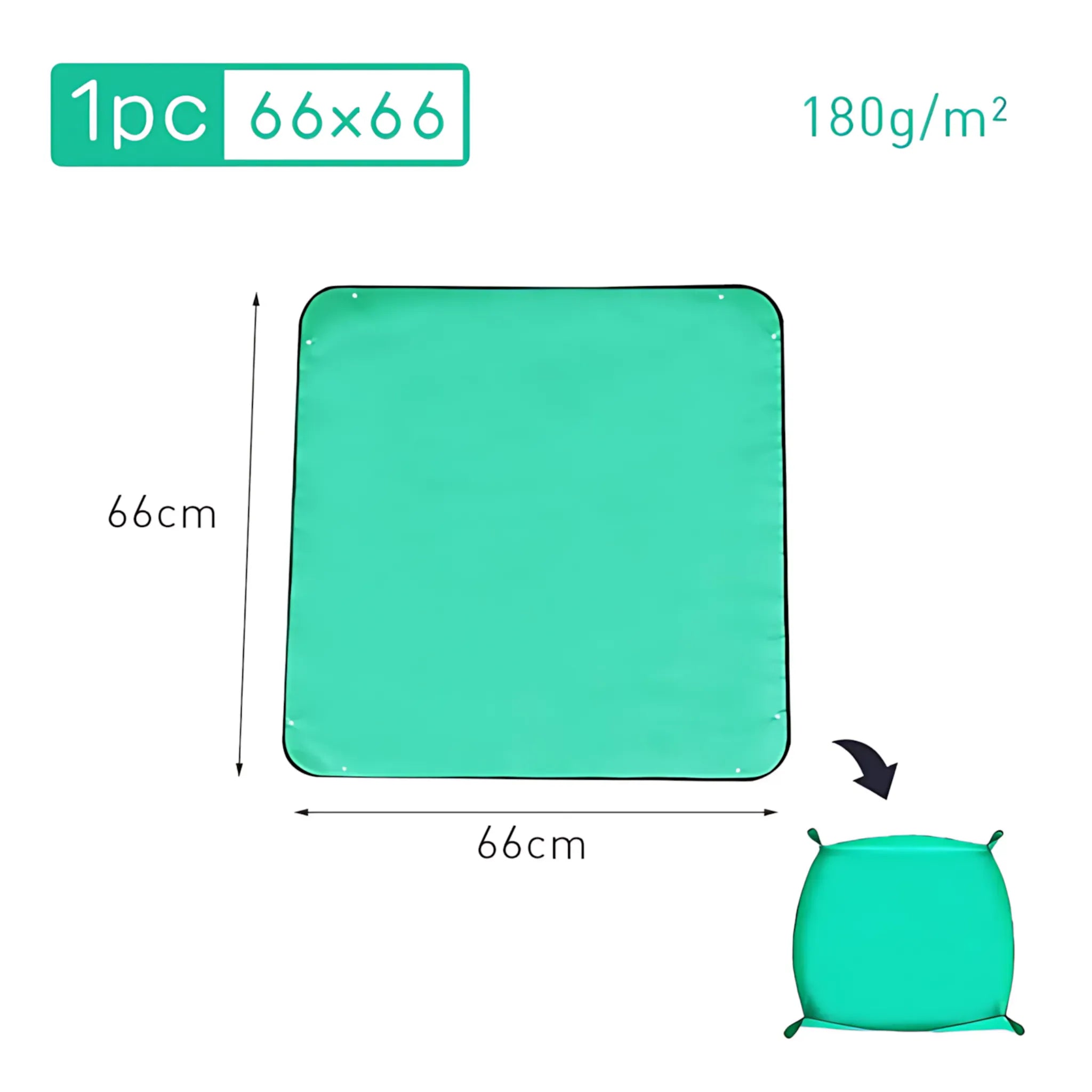 Waterproof Planting Mat - Foldable Garden Potting Pad Green 66x66CM Planting Mat