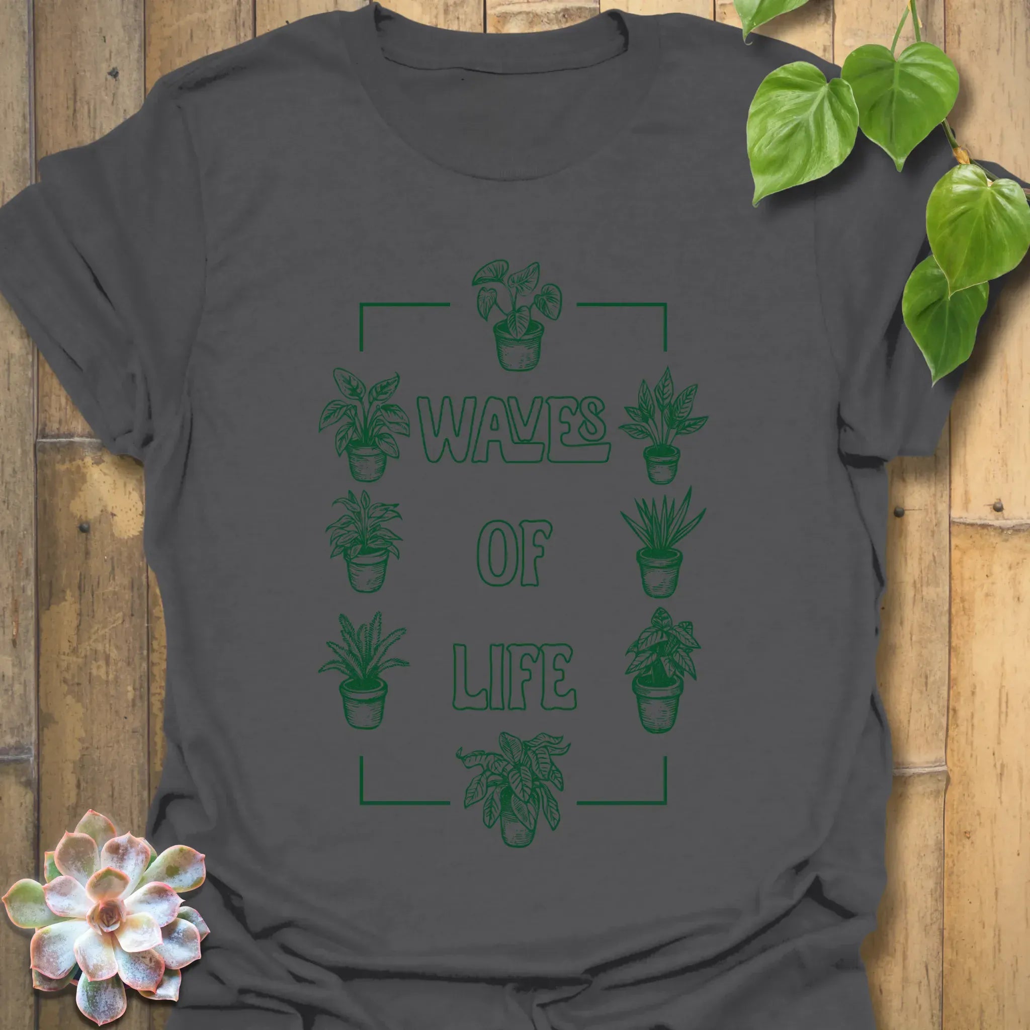 Waves Of Life T-shirt Charcoal / S T-Shirt