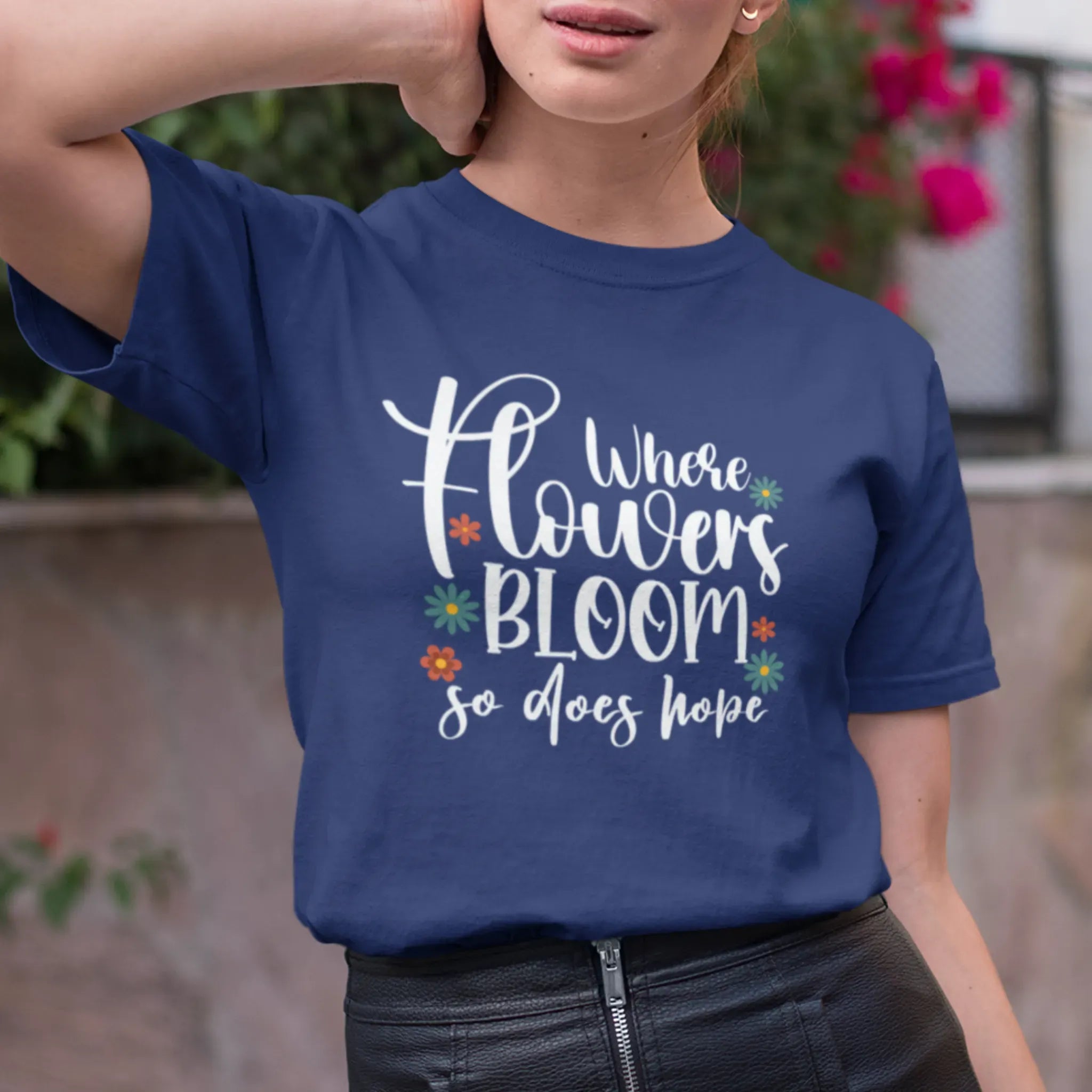 Where Flowers Bloom T-shirt Navy / S T-Shirt