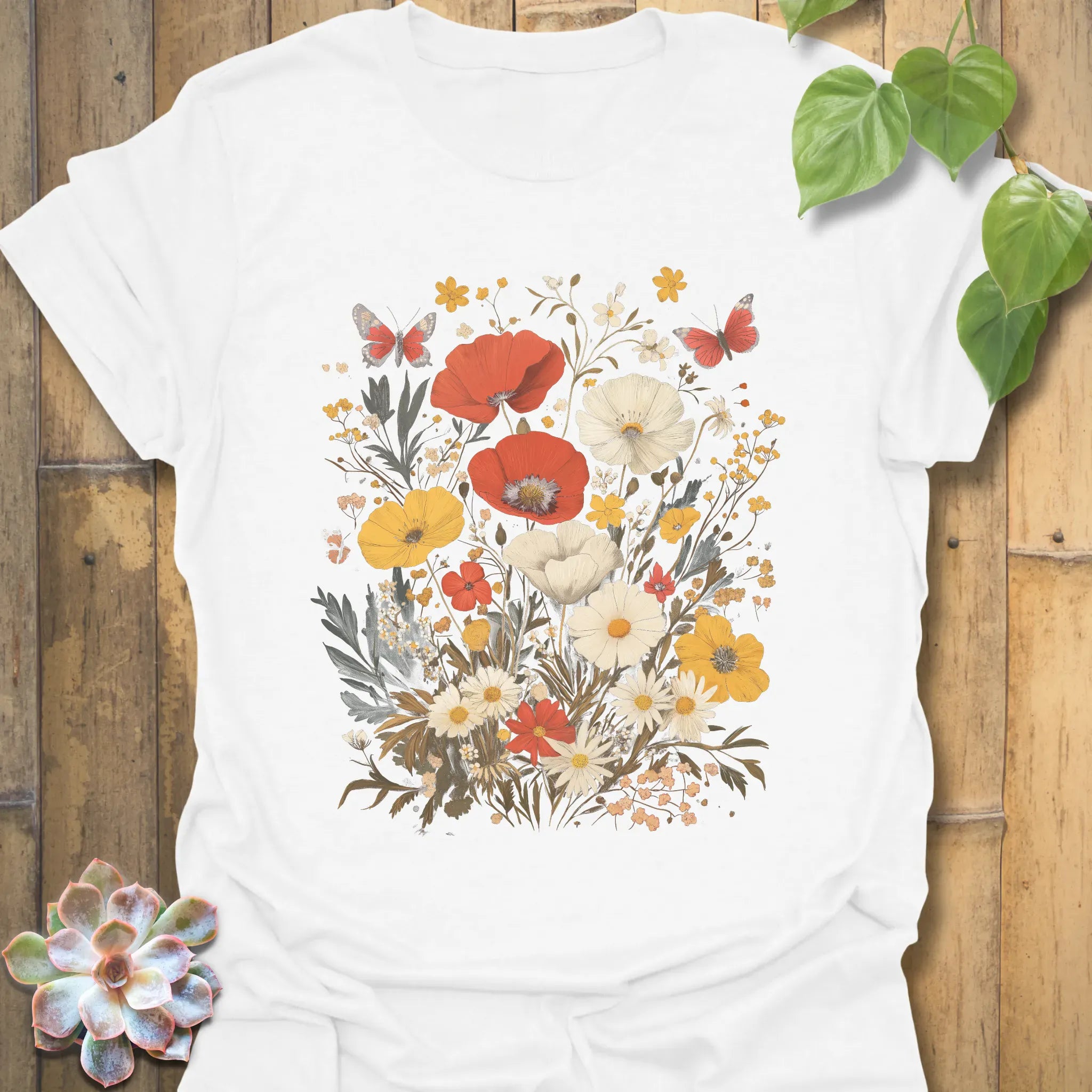 Wildflower Garden Bloom T-shirt White / S T-Shirt