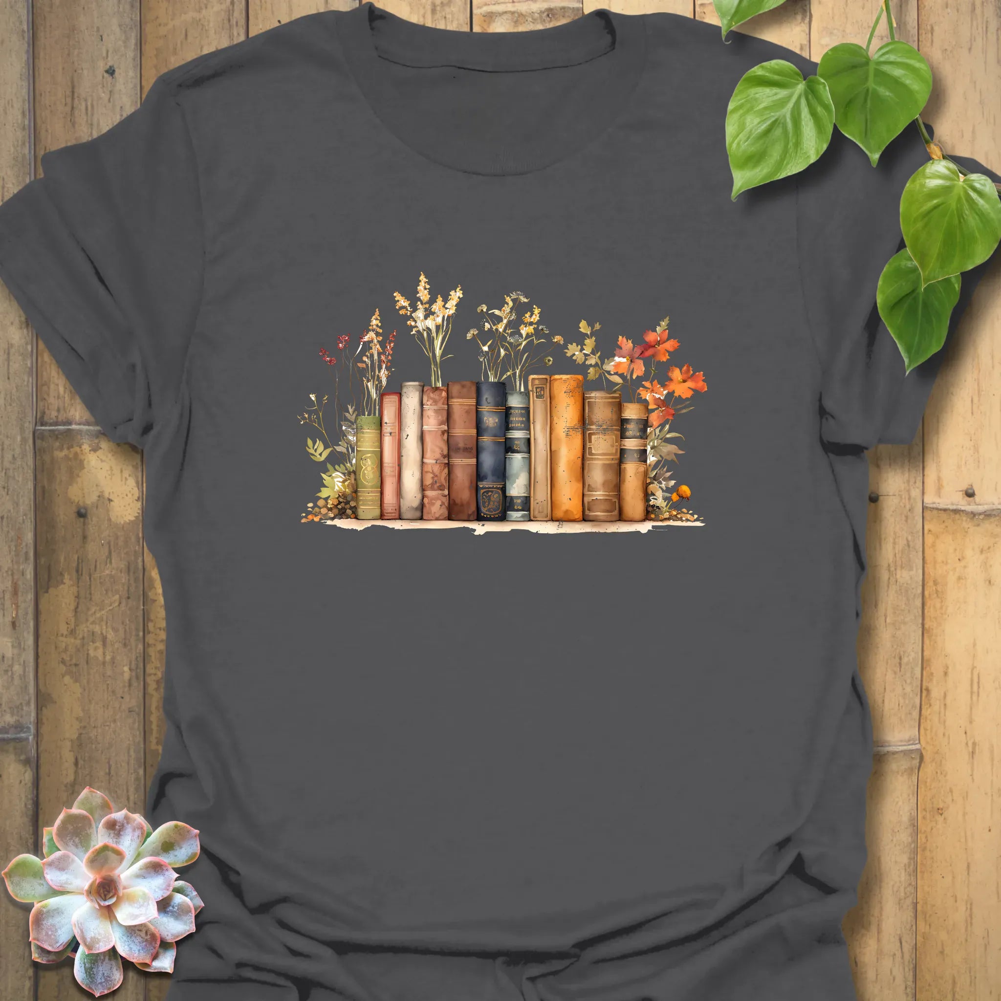 Wildflower Library T-shirt Charcoal / S T-Shirt