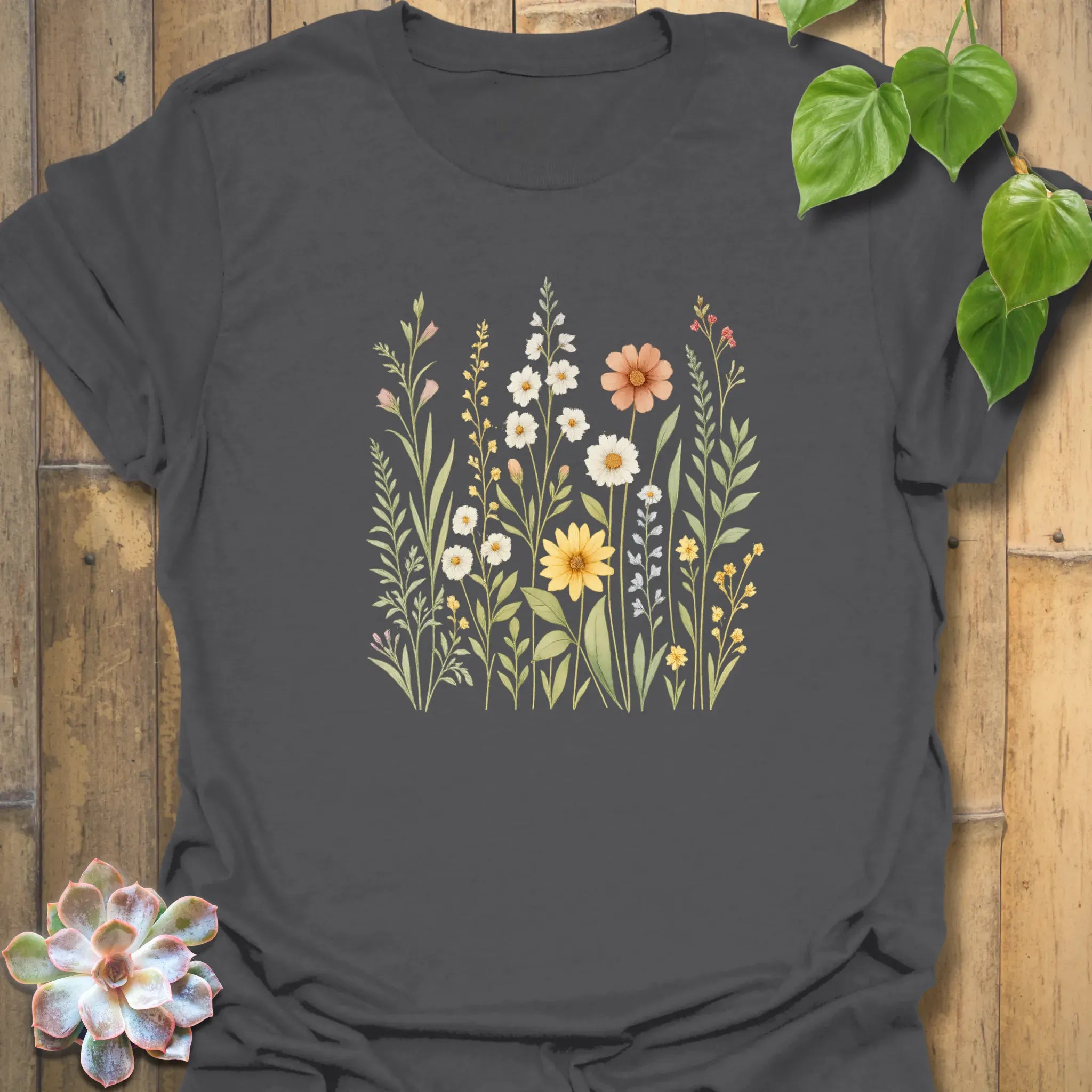Wildflower Meadow T-shirt Charcoal / S T-Shirt