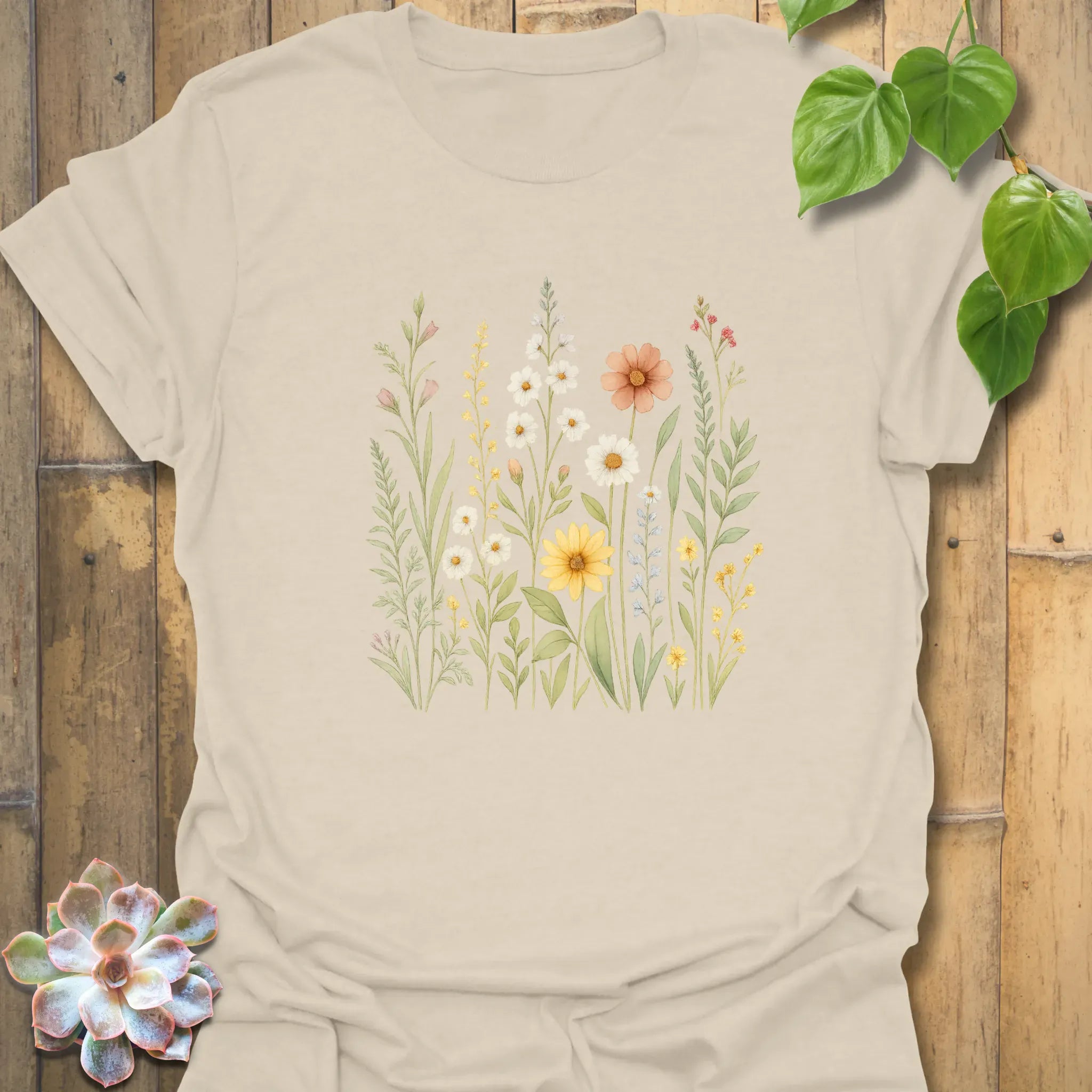 Wildflower Meadow T-shirt Natural / S T-Shirt