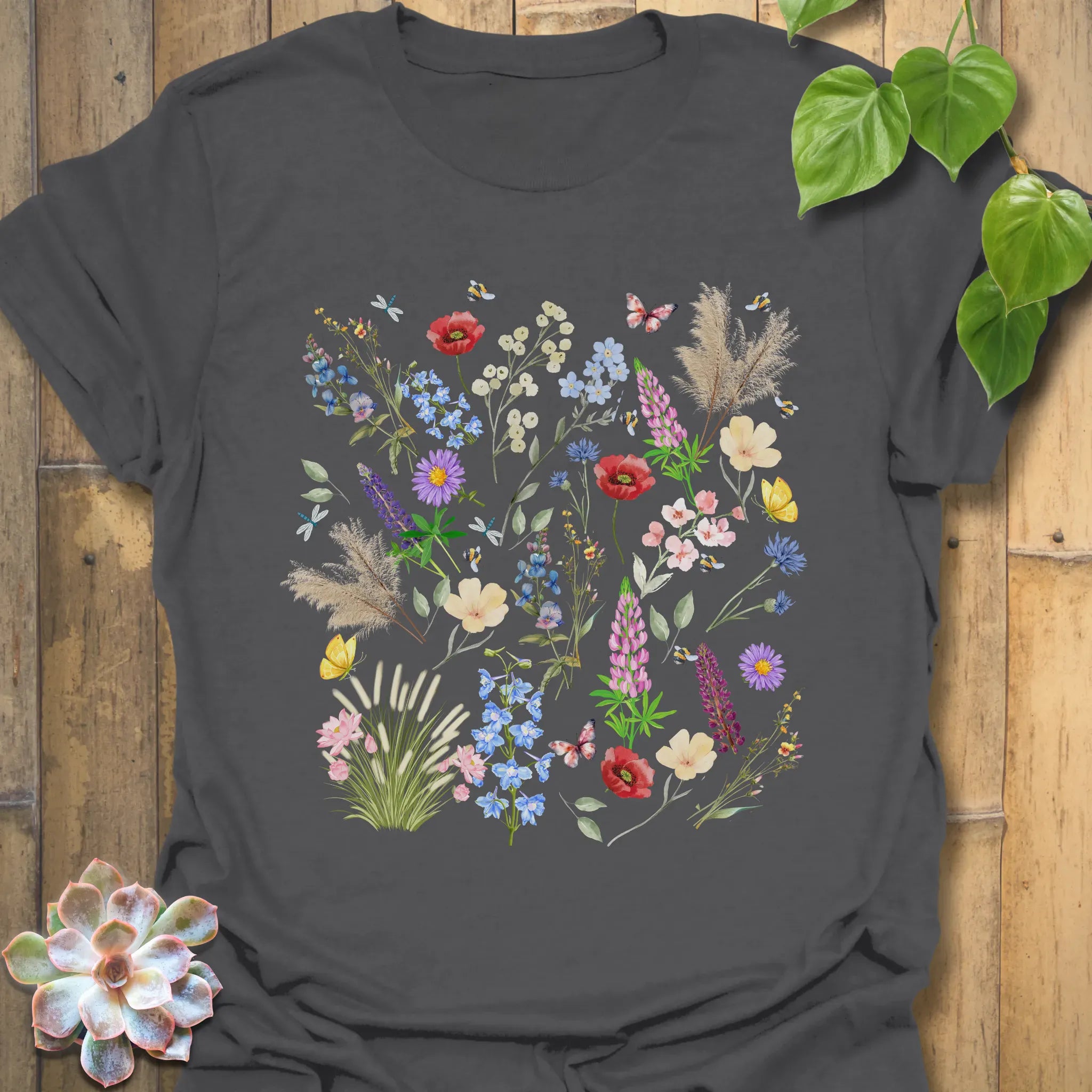 Wildflower T-shirt Charcoal / S T-Shirt