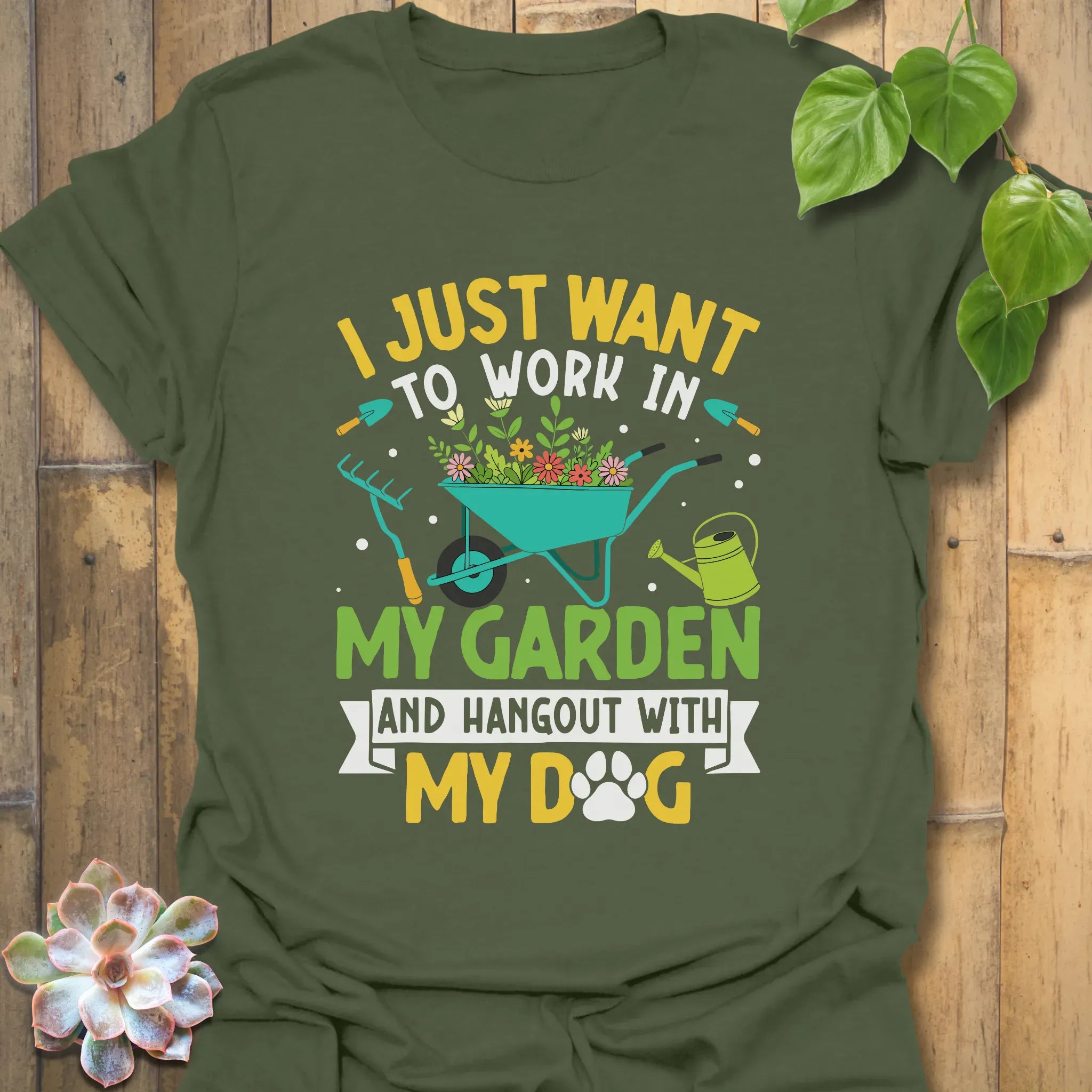 Work In My Garden T-Shirt Military Green / S T-Shirt
