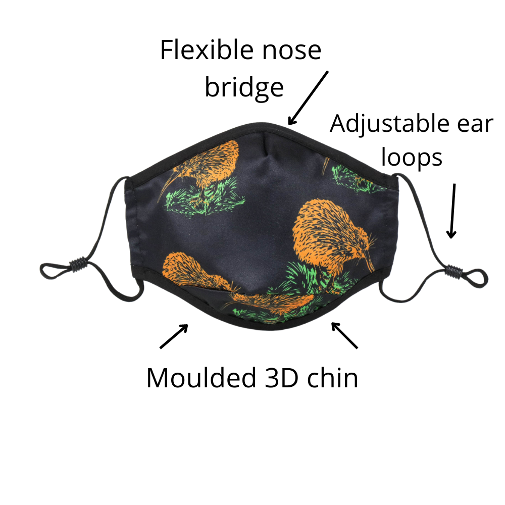NZ Edition Premium Child Face Mask Set - 3 Layer Reusable Face Mask - Little Kiwi Child