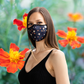 Reusable Fabric  Face Mask - with nose wire, Filter Pocket and two 2.5 Filters- Little Flower