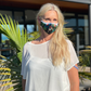 Reusable Face Mask- Fabric with Filter Pocket and two 2.5 Filters- Tropical Flower