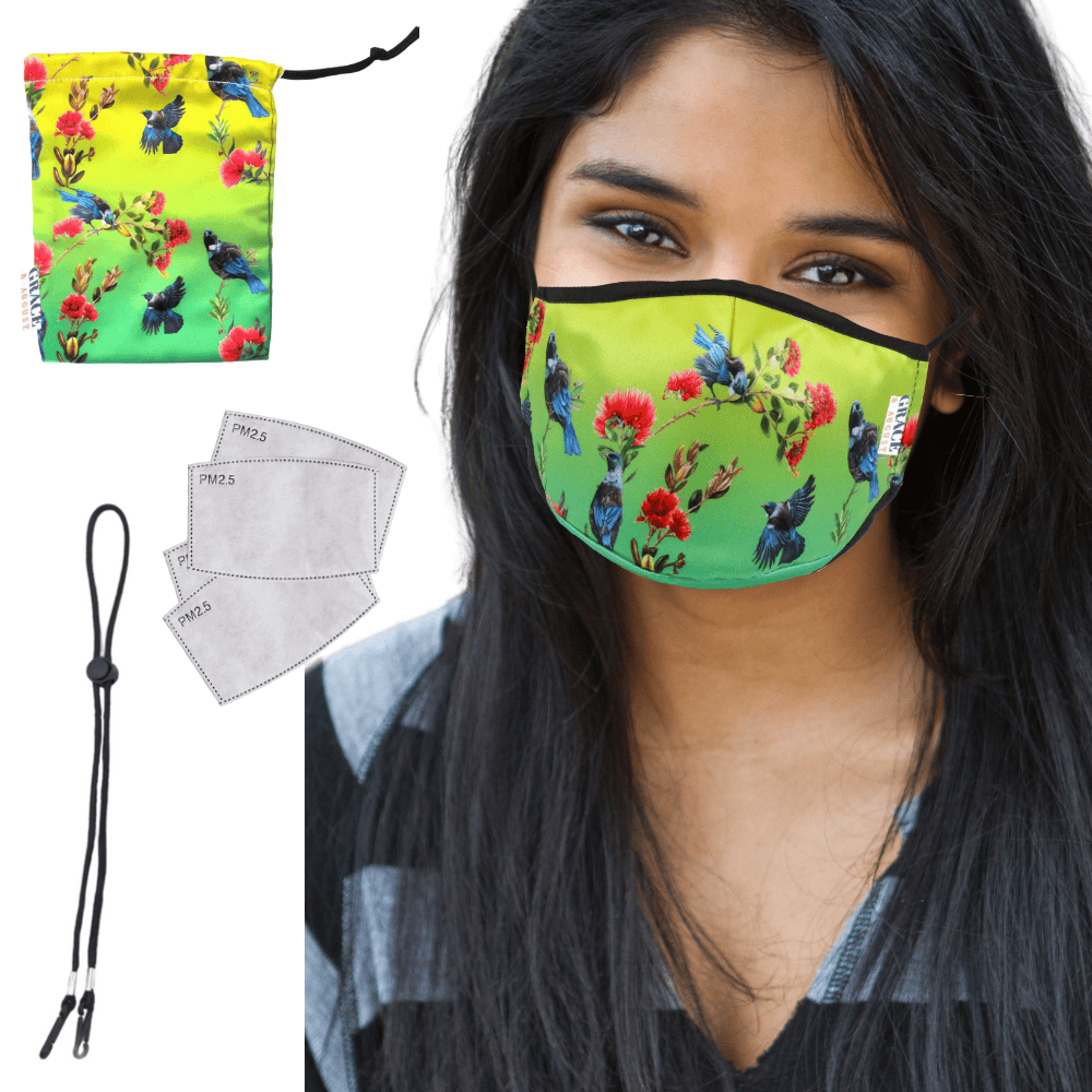 NZ Edition -Original Patterns - Premium Face Mask Set - 3 Layer Reusable Face Mask - Tui&