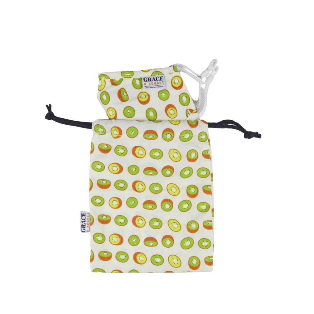 Premium Child Face Mask Set - 3 Layer 100% Cotton Reusable Face Mask - Kiwifruit Child Face masks