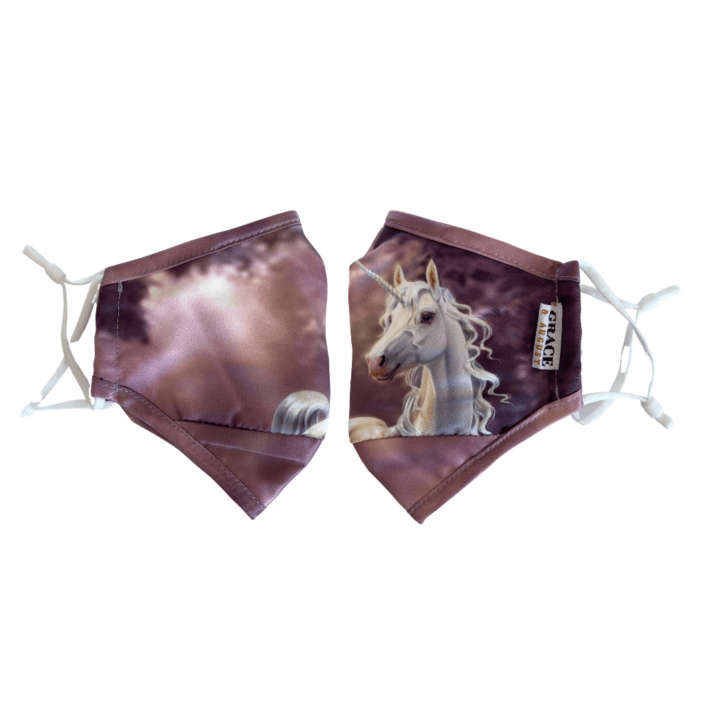 Premium Child Face Mask Set - 3 Layer 100% Cotton Reusable Face Mask - Unicorn Child Face masks