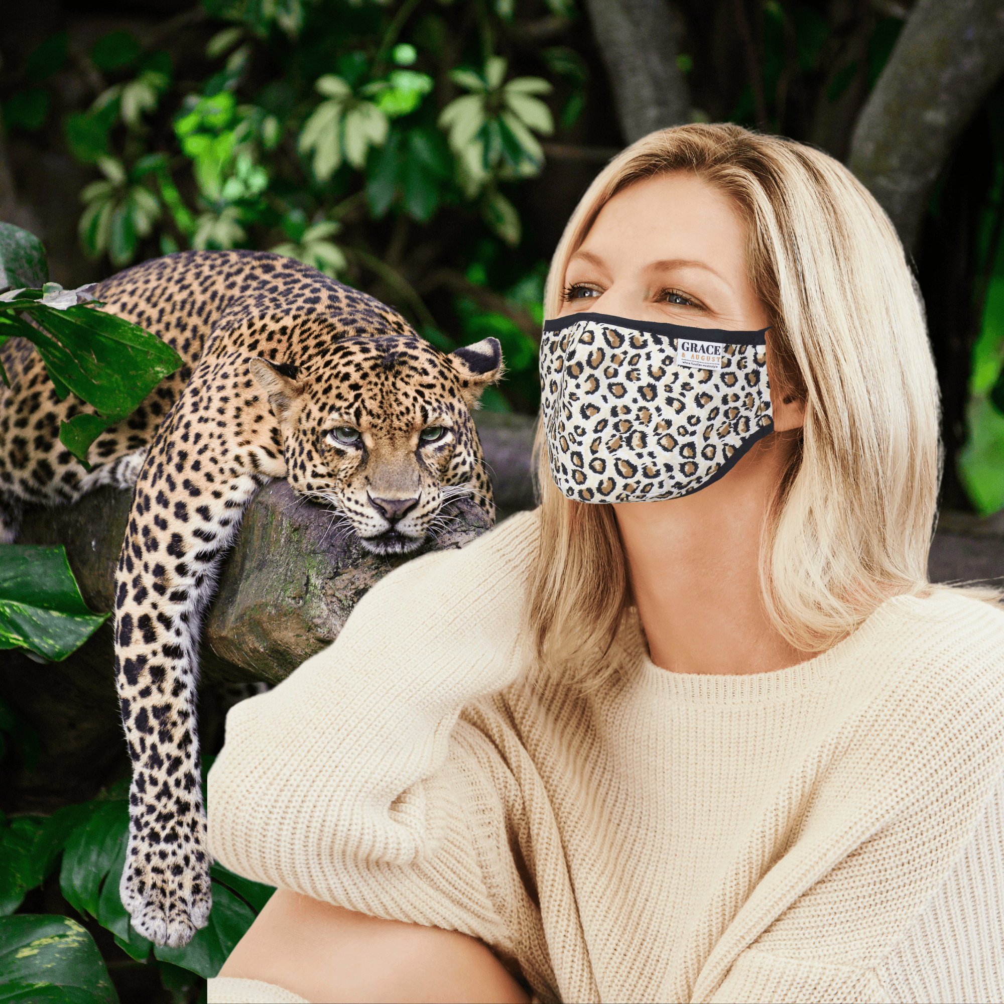 Premium Face Mask Set - 3 Layer 100% Cotton Reusable Face Mask - Leopard Love Face masks