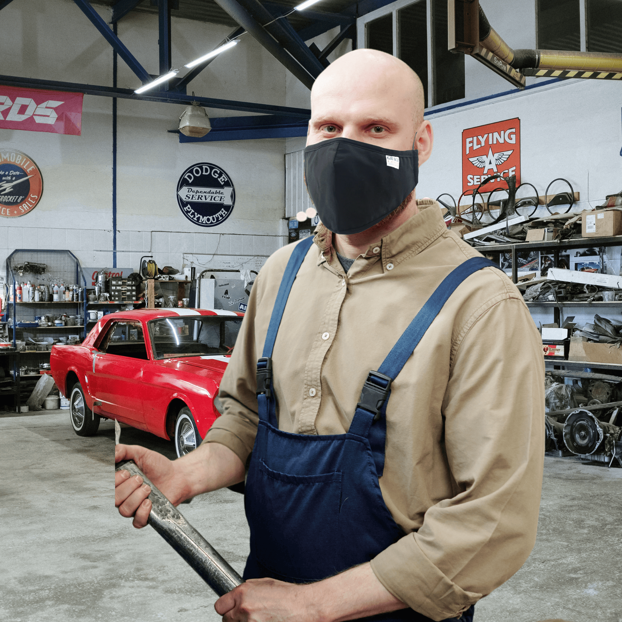 Reusable Fabric Face Mask - with nose wire, Filter Pocket and two 2.5 Filters- Black Large Face masks