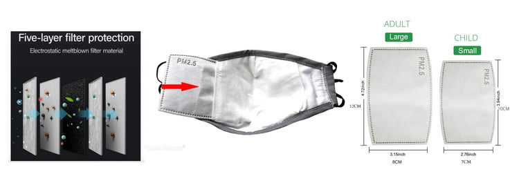 PM2.5 Face Mask Filters