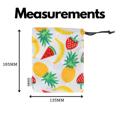 Cotton Drawstring Storage Bag - Tropical Fruits - Perfect for Everyday Use