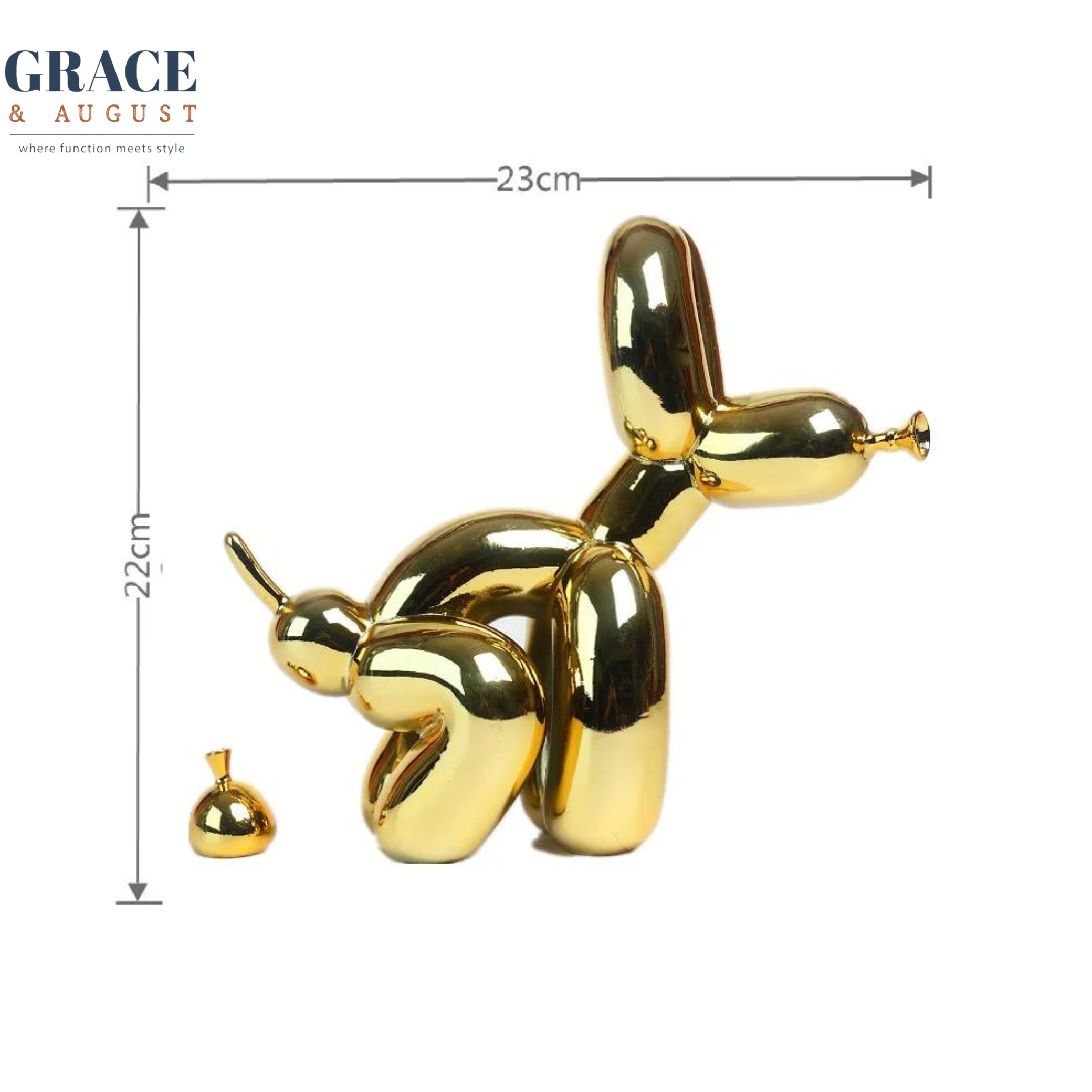 pooping balloon dog gold