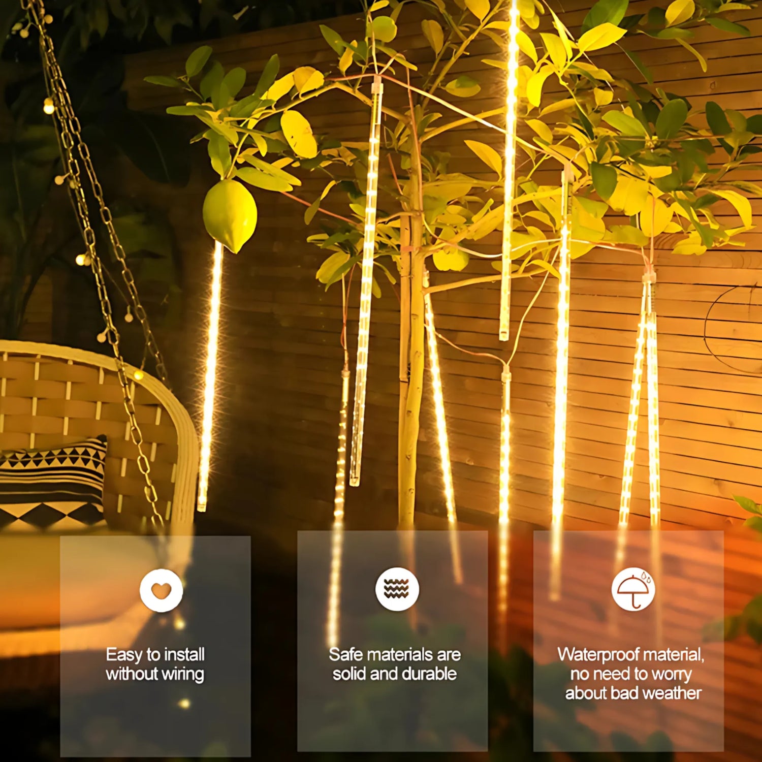 Solar-powered string lights