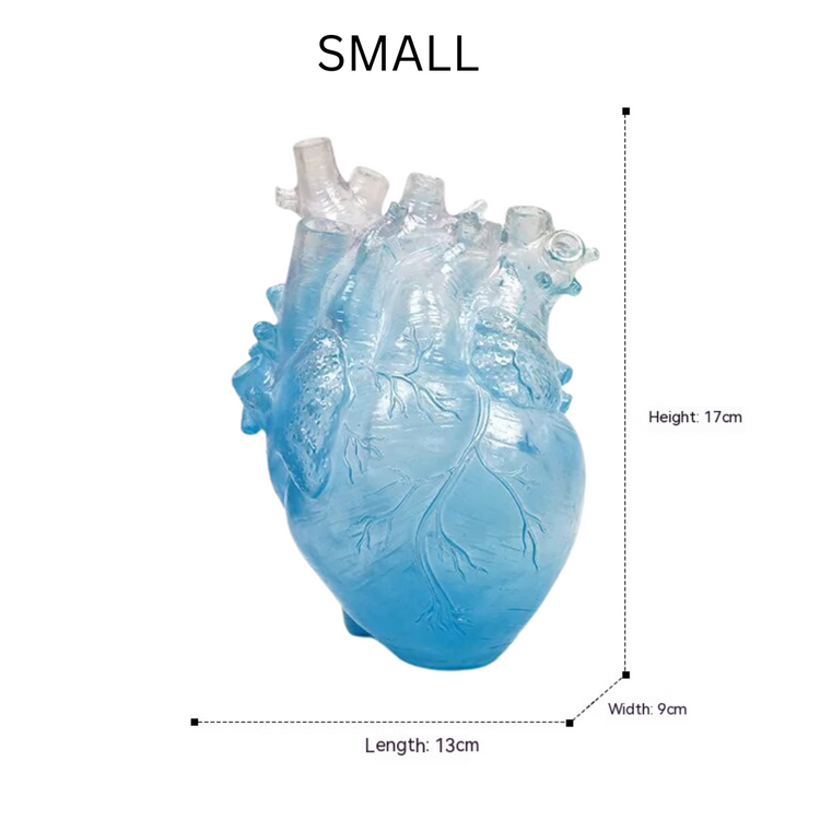 blue heart shaped vase