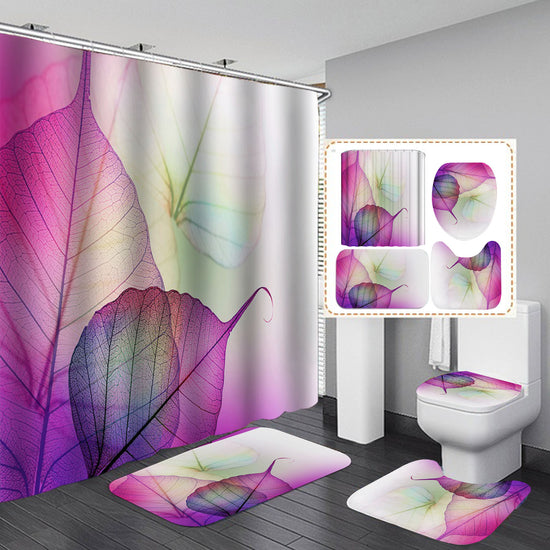 3D Art Geometric Shower Curtains in the Bathroom Waterproof Bath Curtain with Hook Sets Flannel Bath Mat Rugs Carpet Home Decor