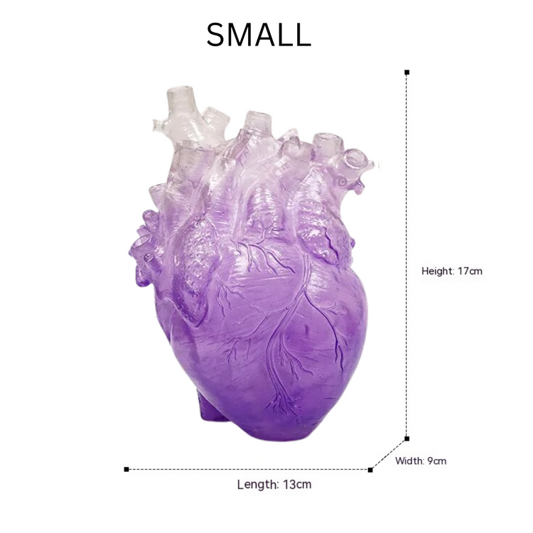 purple anatomical heart vase