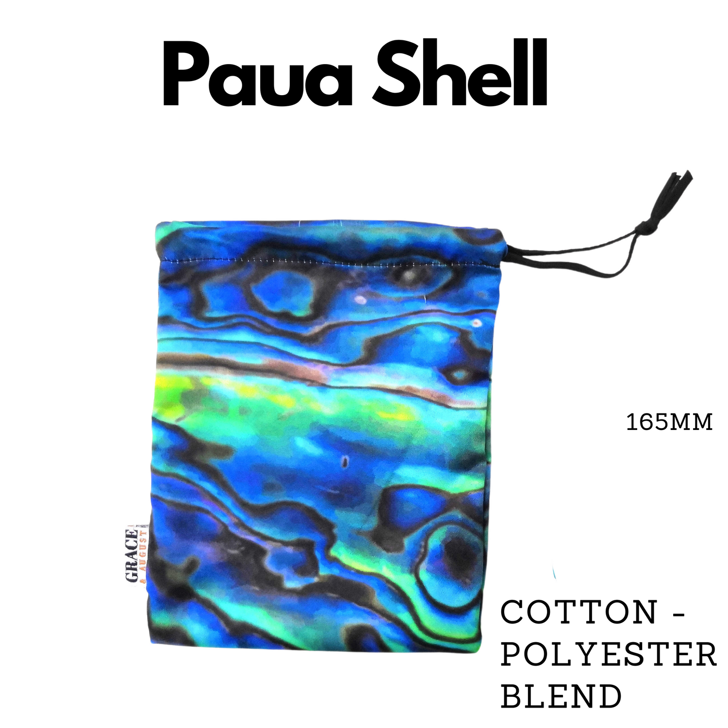 Paua shell drawstring bag