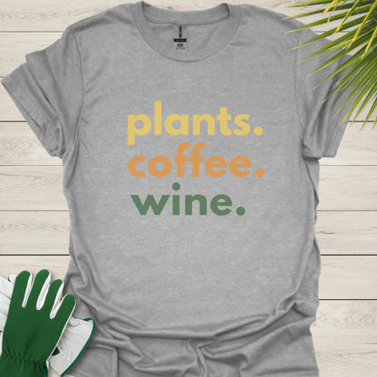 Plants coffee wine t-shirt NZ
