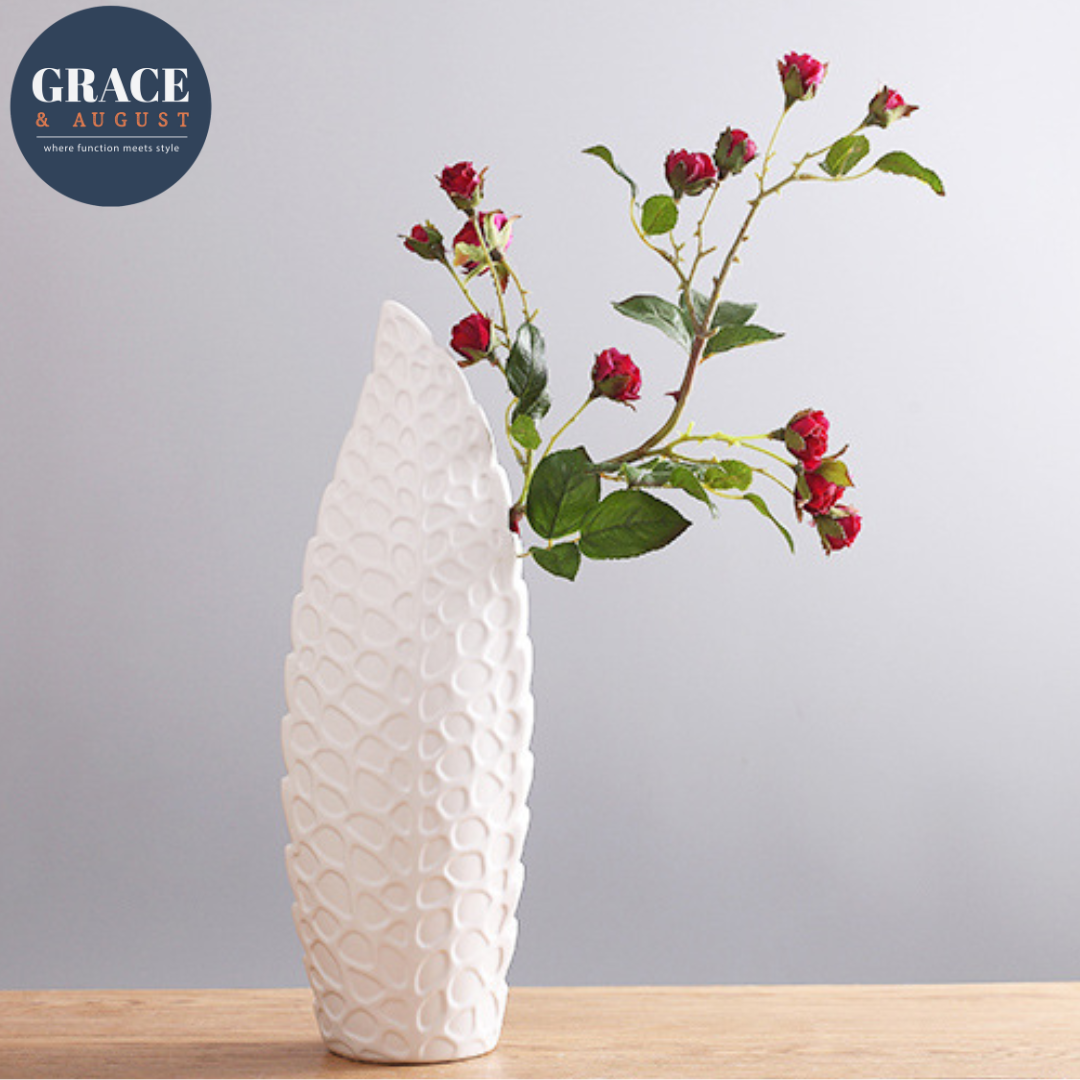 Nordic Inspired Modern White Porcelain Vase - 2 Size Options