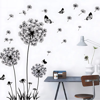 Black Dandelion Wall Decals - Elegant Home Decor Stickers