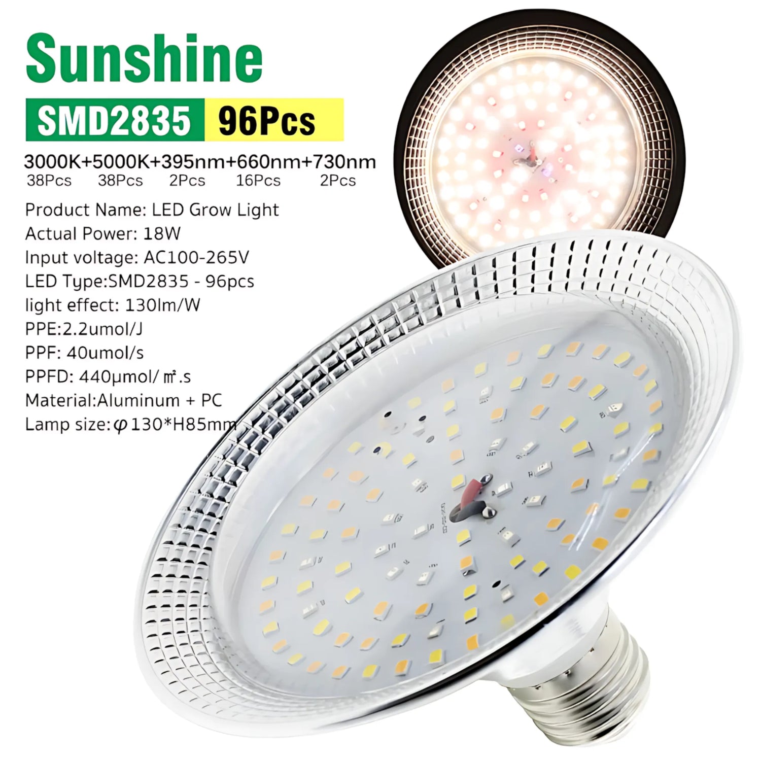 LED Grow Light Bulb 18W