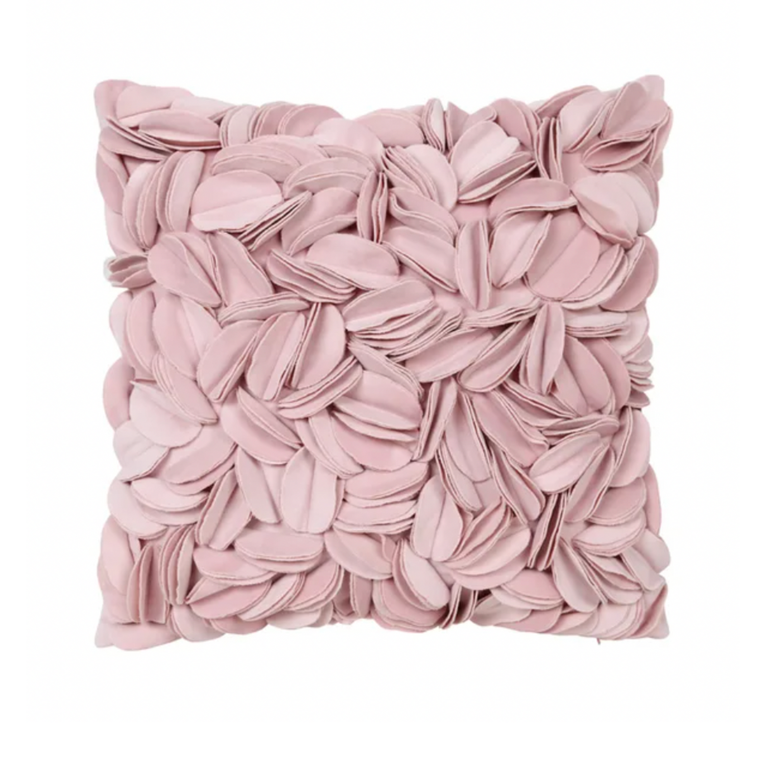 Pink cushion with leaves