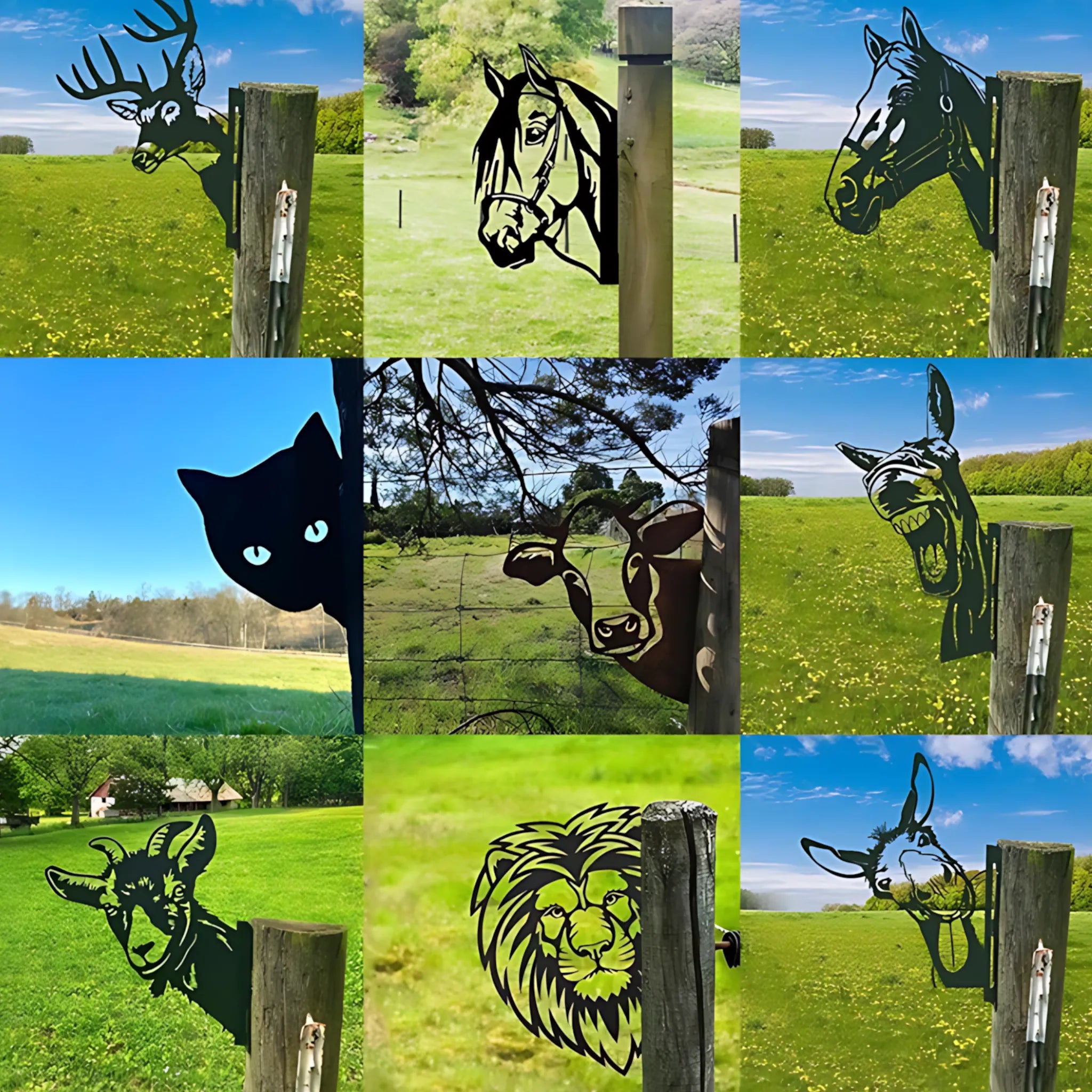 Metal peeping animal sign