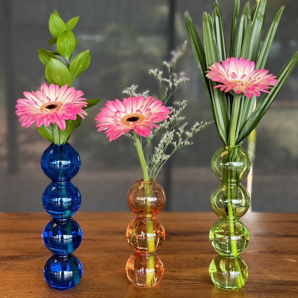 Nordic Glass Bubble Vase |  8 Colour Options | 2 Sizes