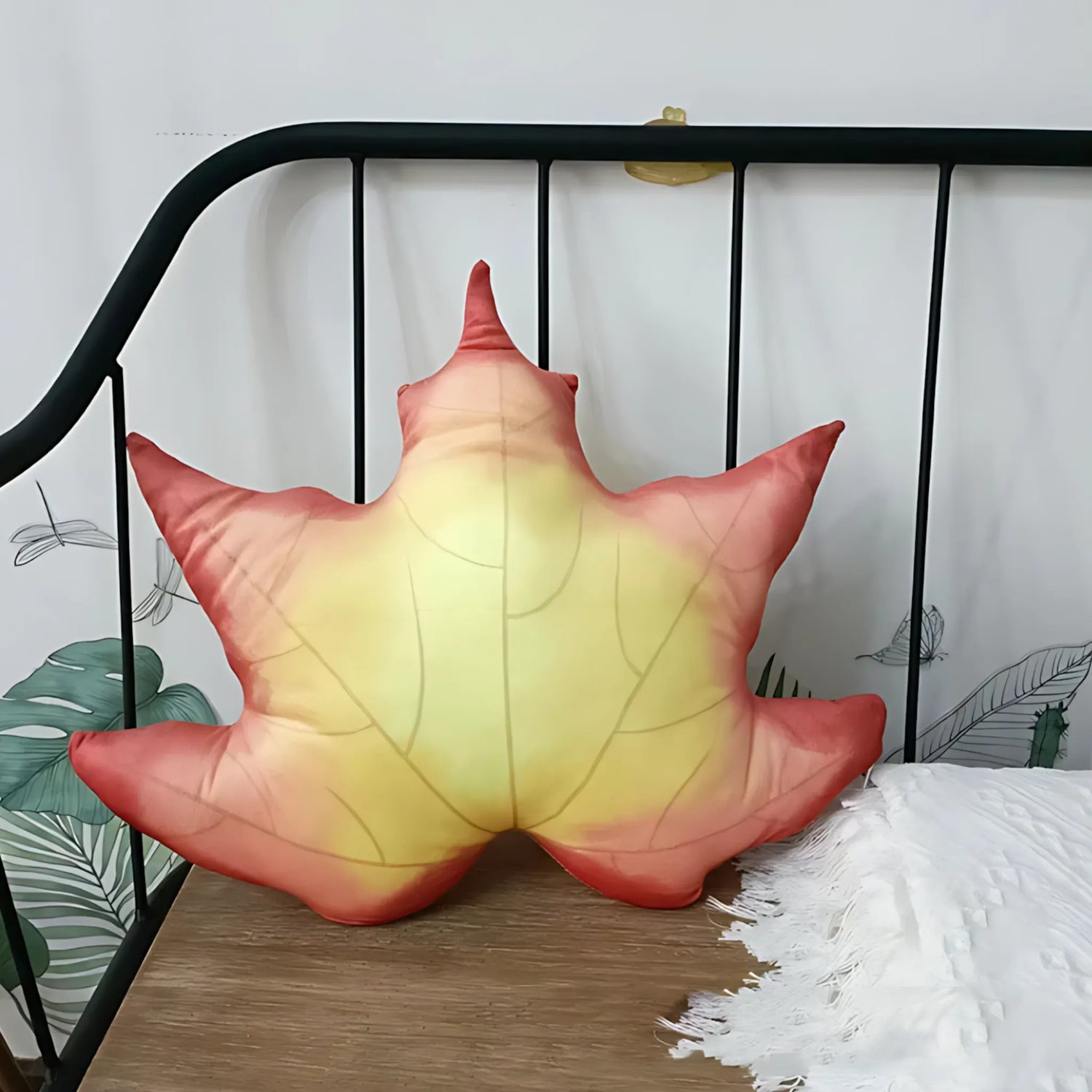 Soft leaf-shaped pillow