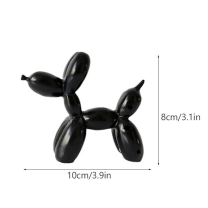 black balloon art dog