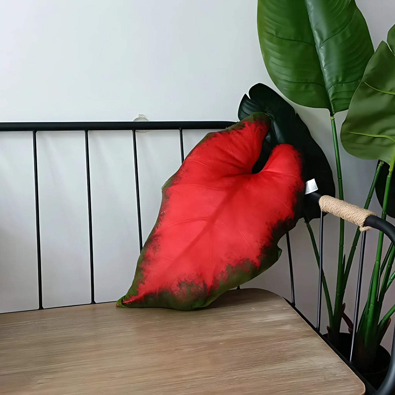 Plush leaf pillow