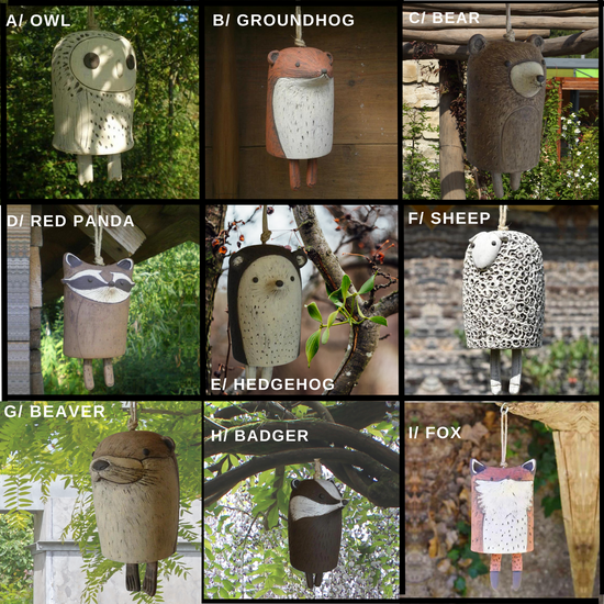 Rustic Animal Wind Chimes - Charming Small Animal Wind Chimes for Doors, Windows, and Garden
