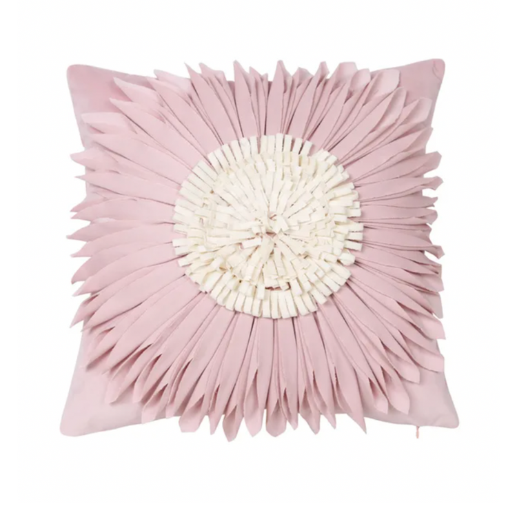 Pink floral daisy cushion