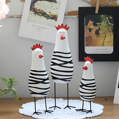 Wooden chicken ornaments