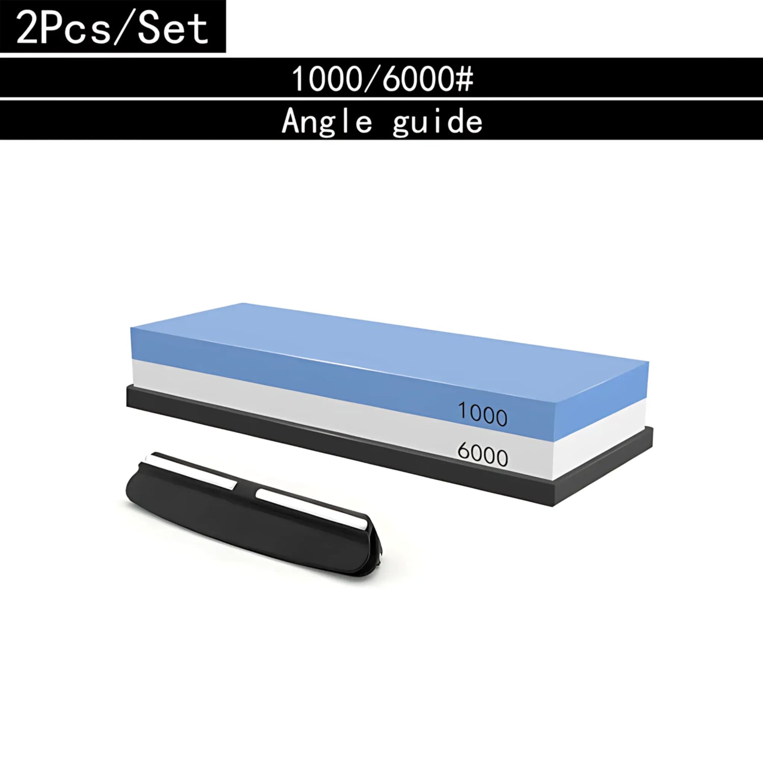 3-in-1 Knife Sharpening Stone - Dual Grit Whetstone Set 1000  6000 set / Whetstone Sharpening Stones