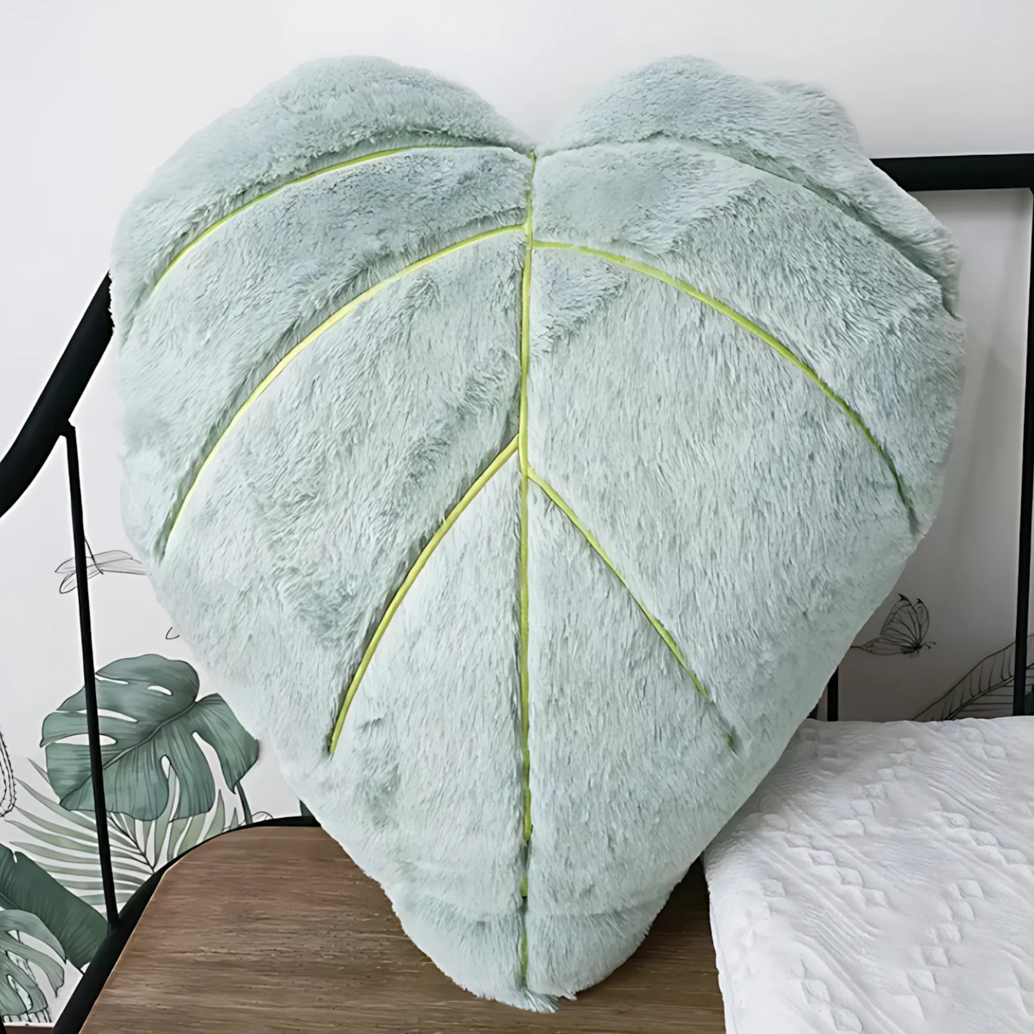 Sofa cushion leaf design